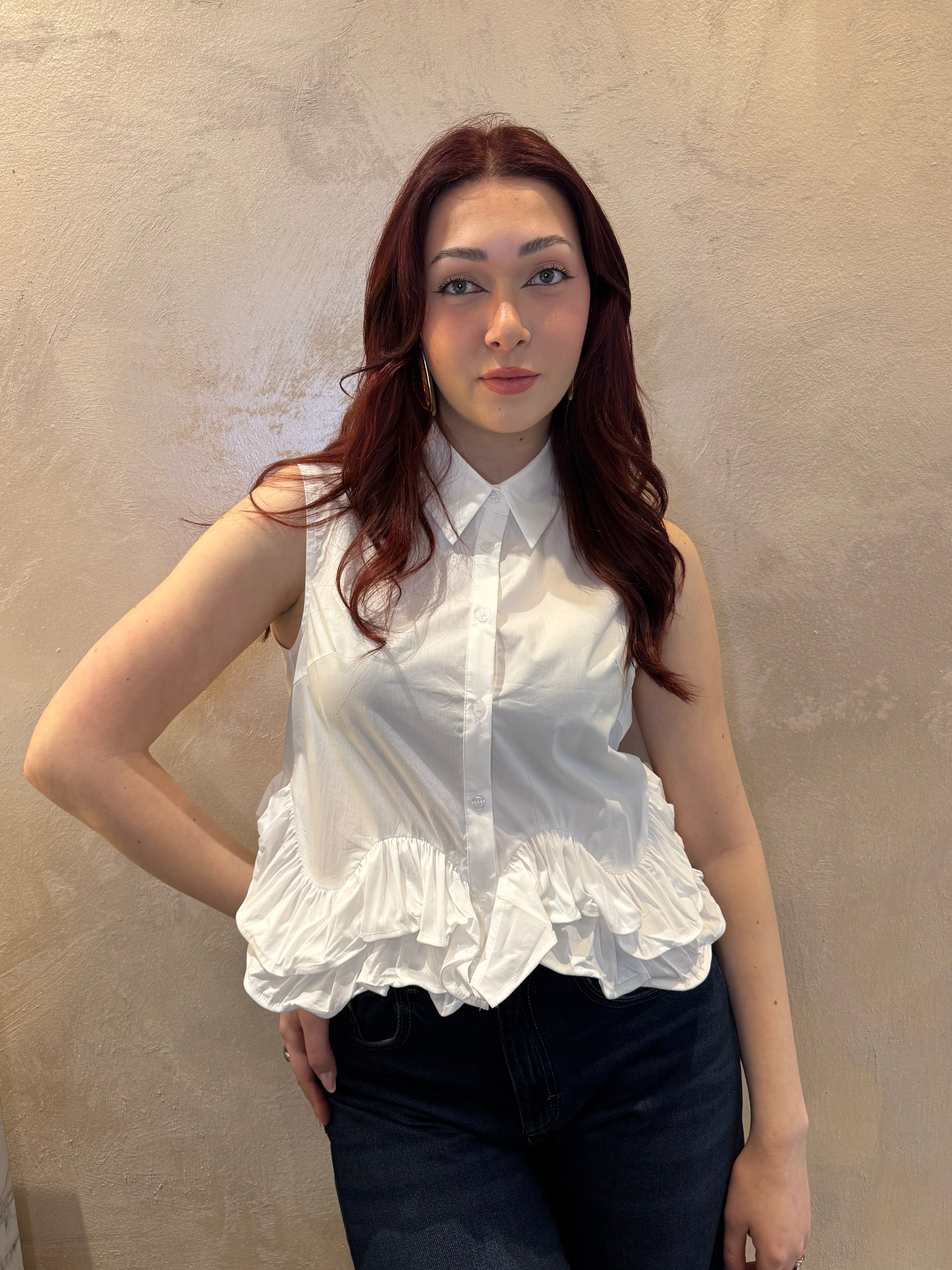 Camicia top popeline rouches - YOU DECIDE