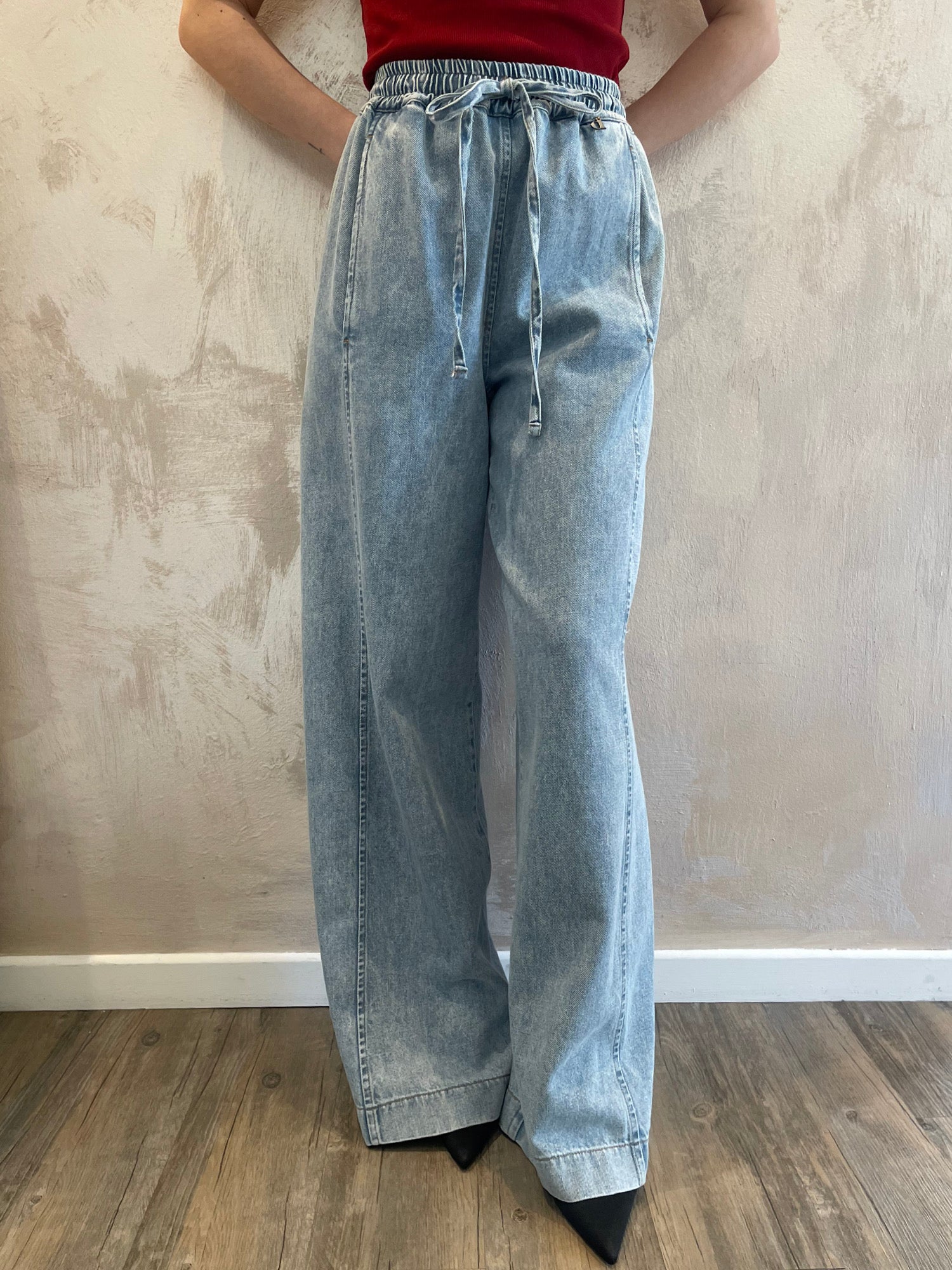 Jeans a gamba ampia con coulisse - Dixie