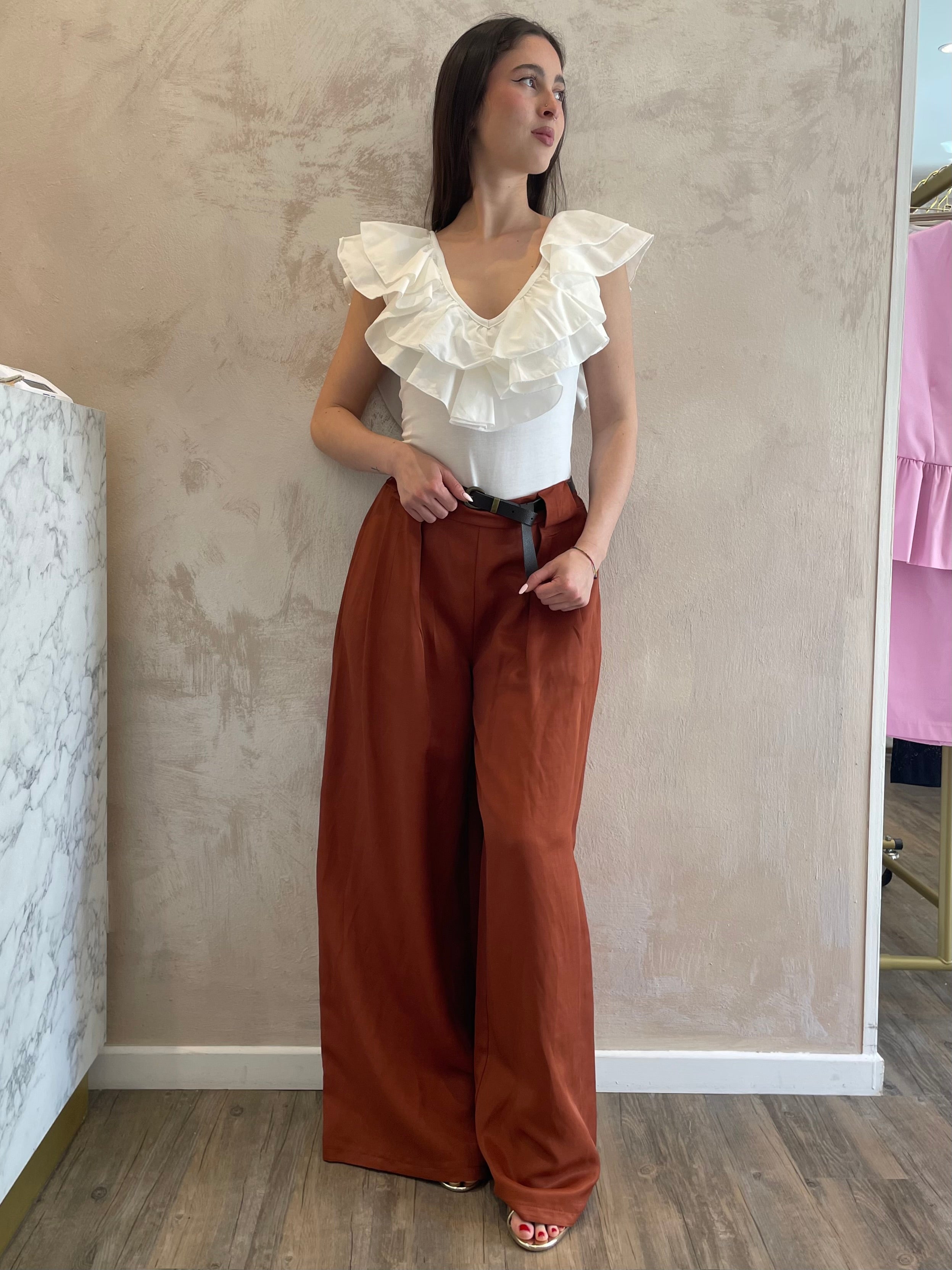 Pantaloni con cintura coccio - Saiph