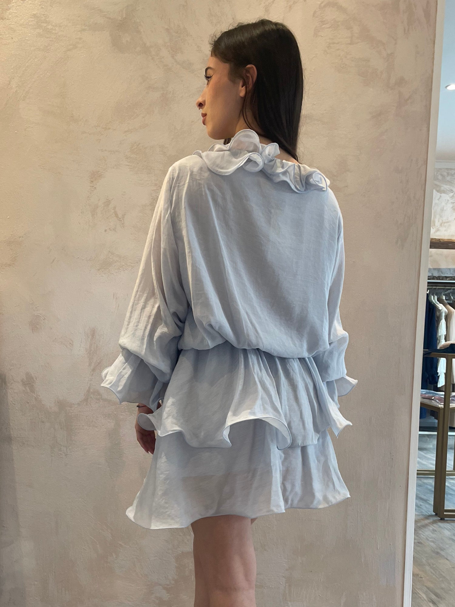 Abito rouches azzurro - YOU DECIDE