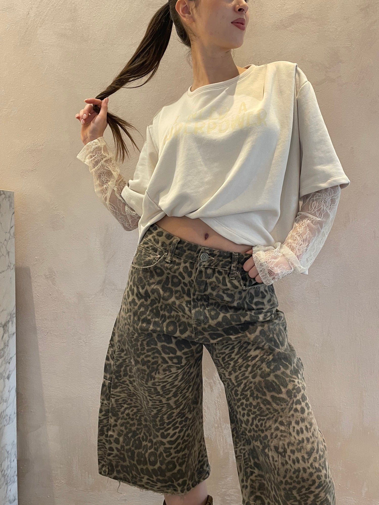 Bermuda in denim animalier - Vicolo