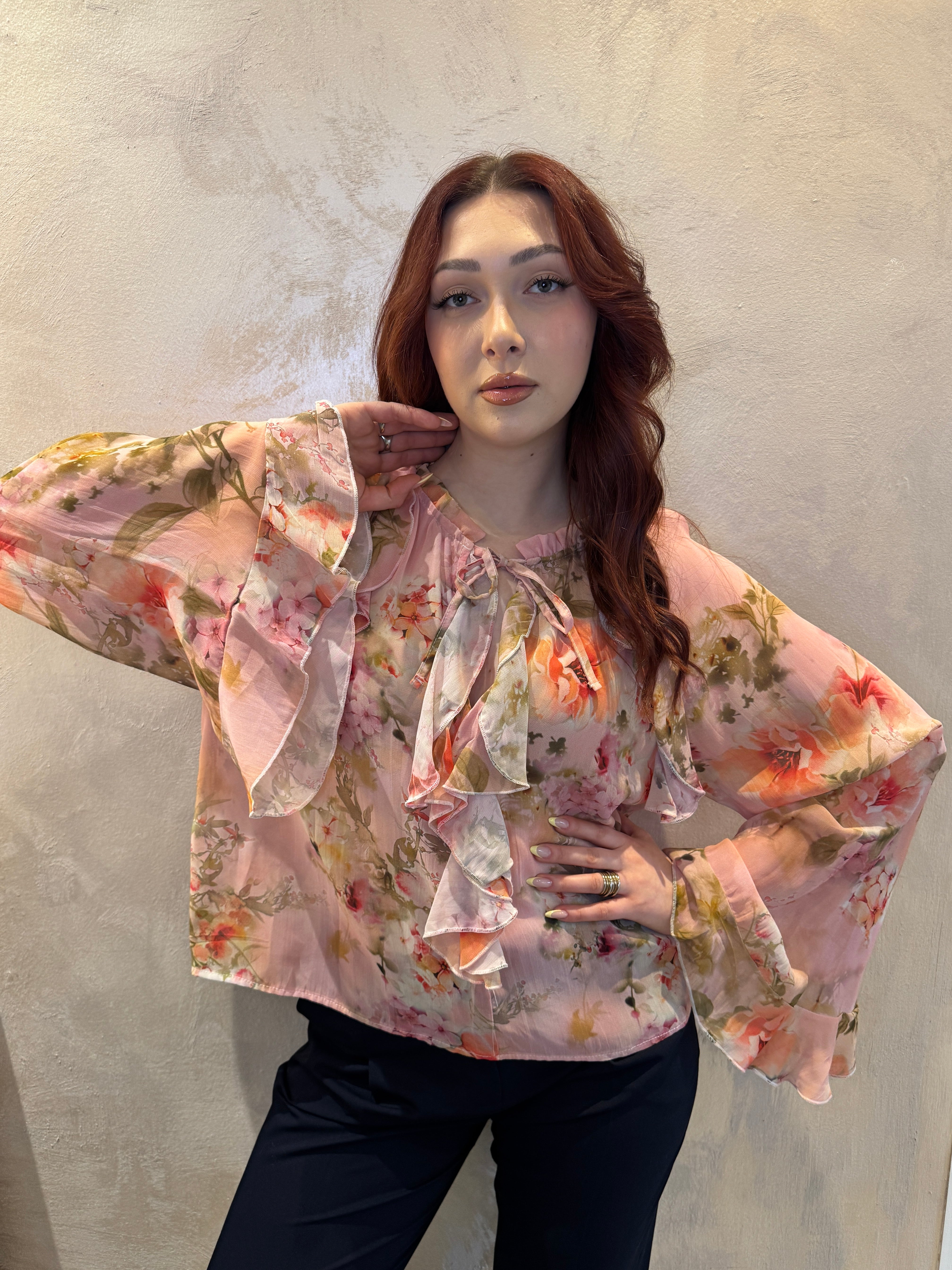 Blusa fiori rosa - Saiph