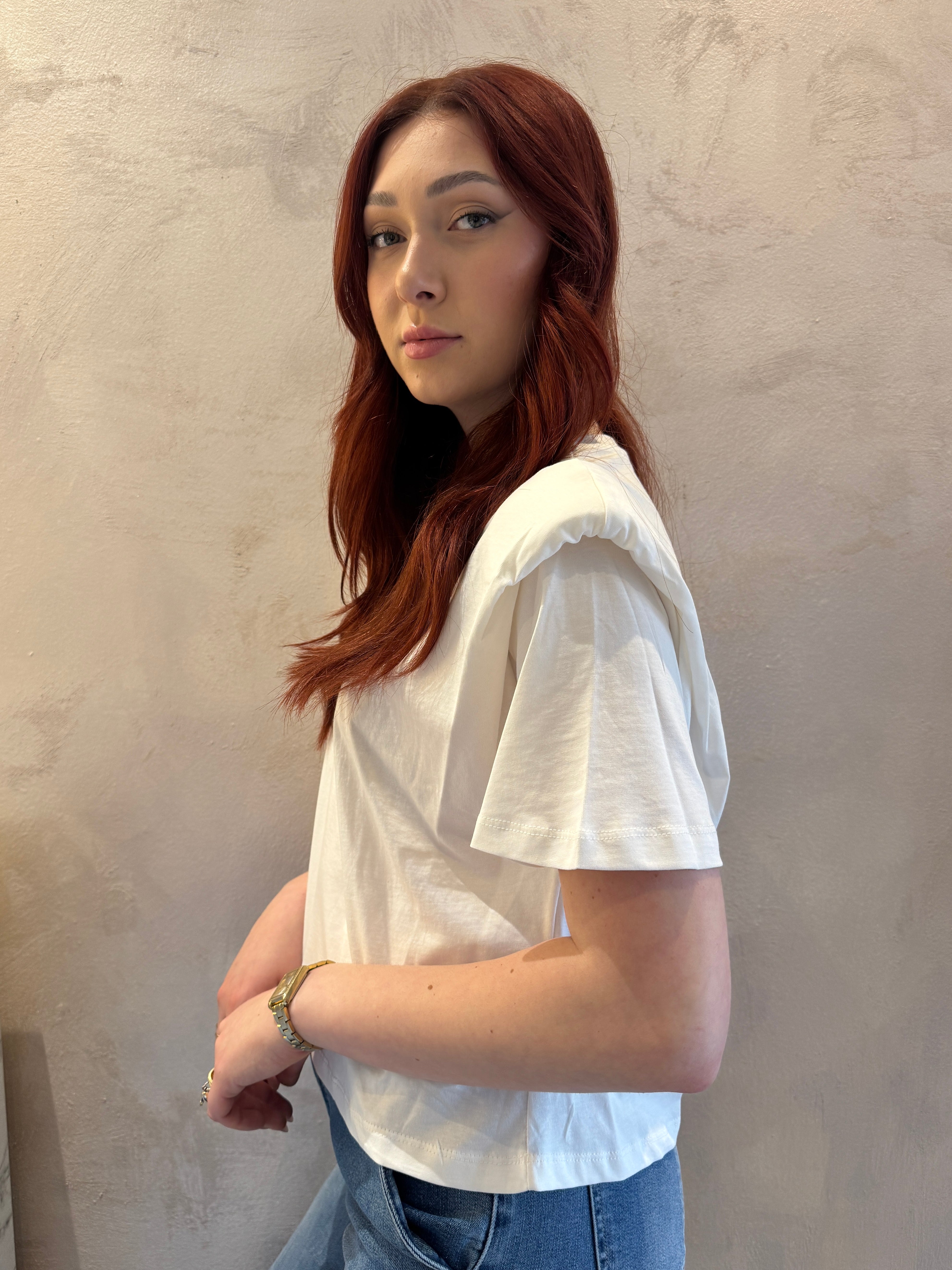 T- shirt spalline imbottite bianco - Dixie