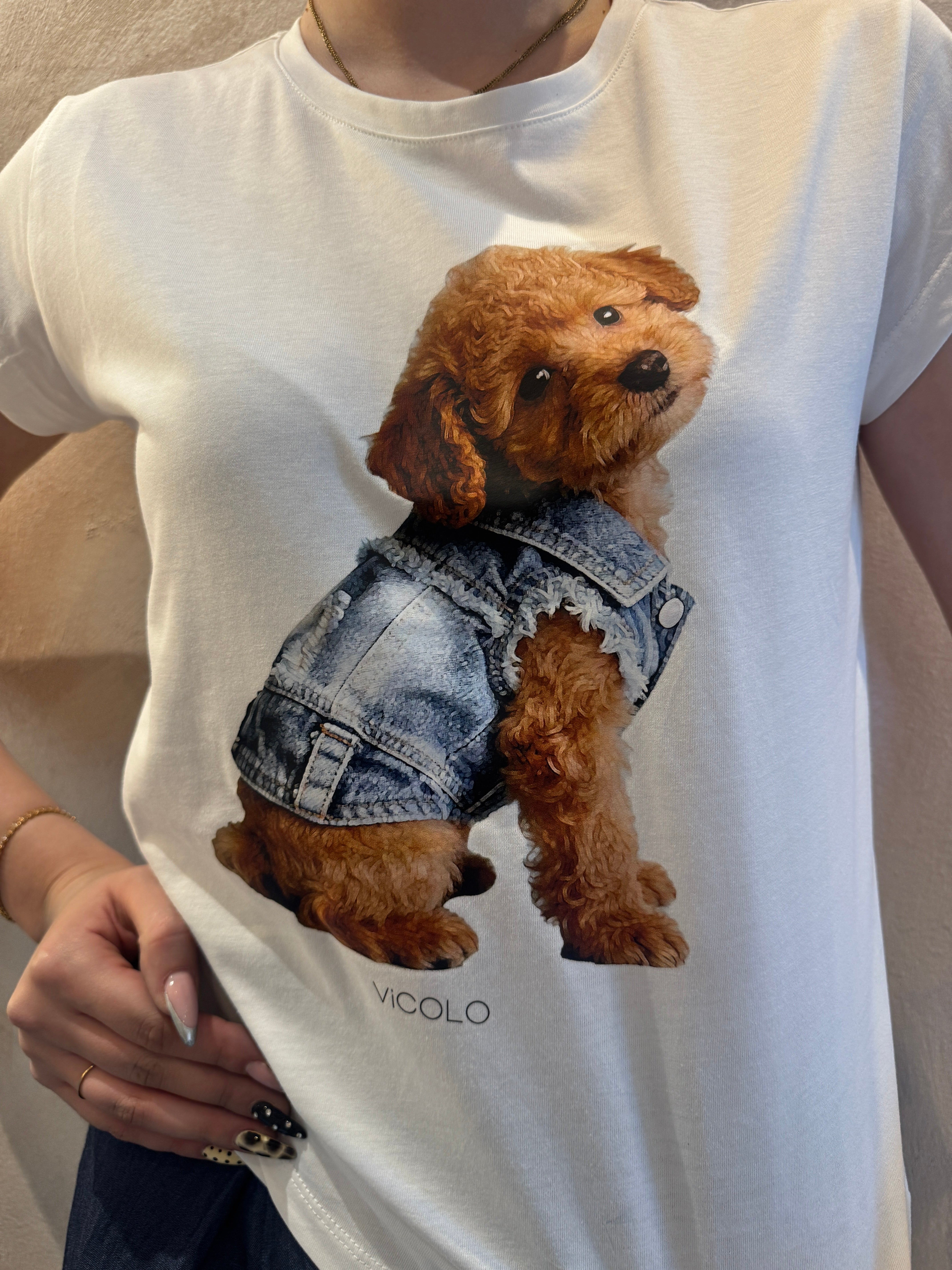 T-shirt stampa cagnolino - Vicolo