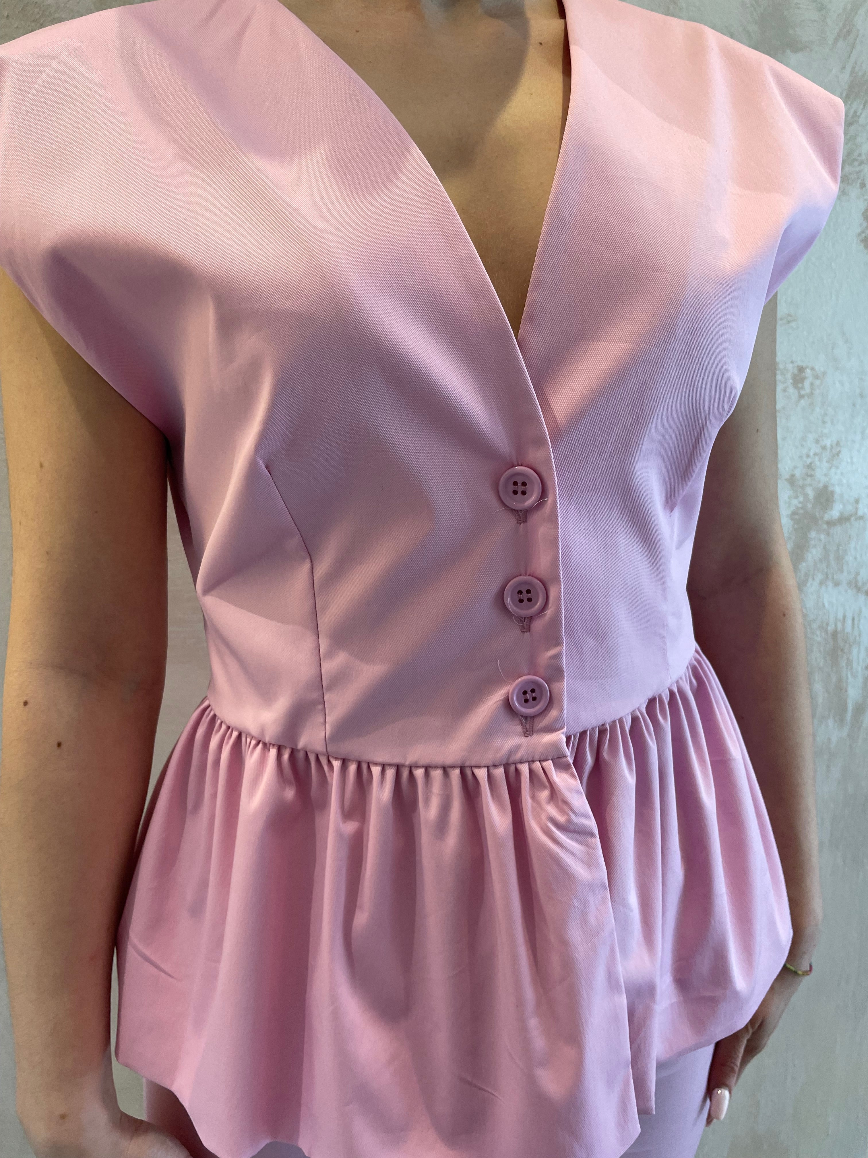 Top gilet con bottoni e balza - Dixie