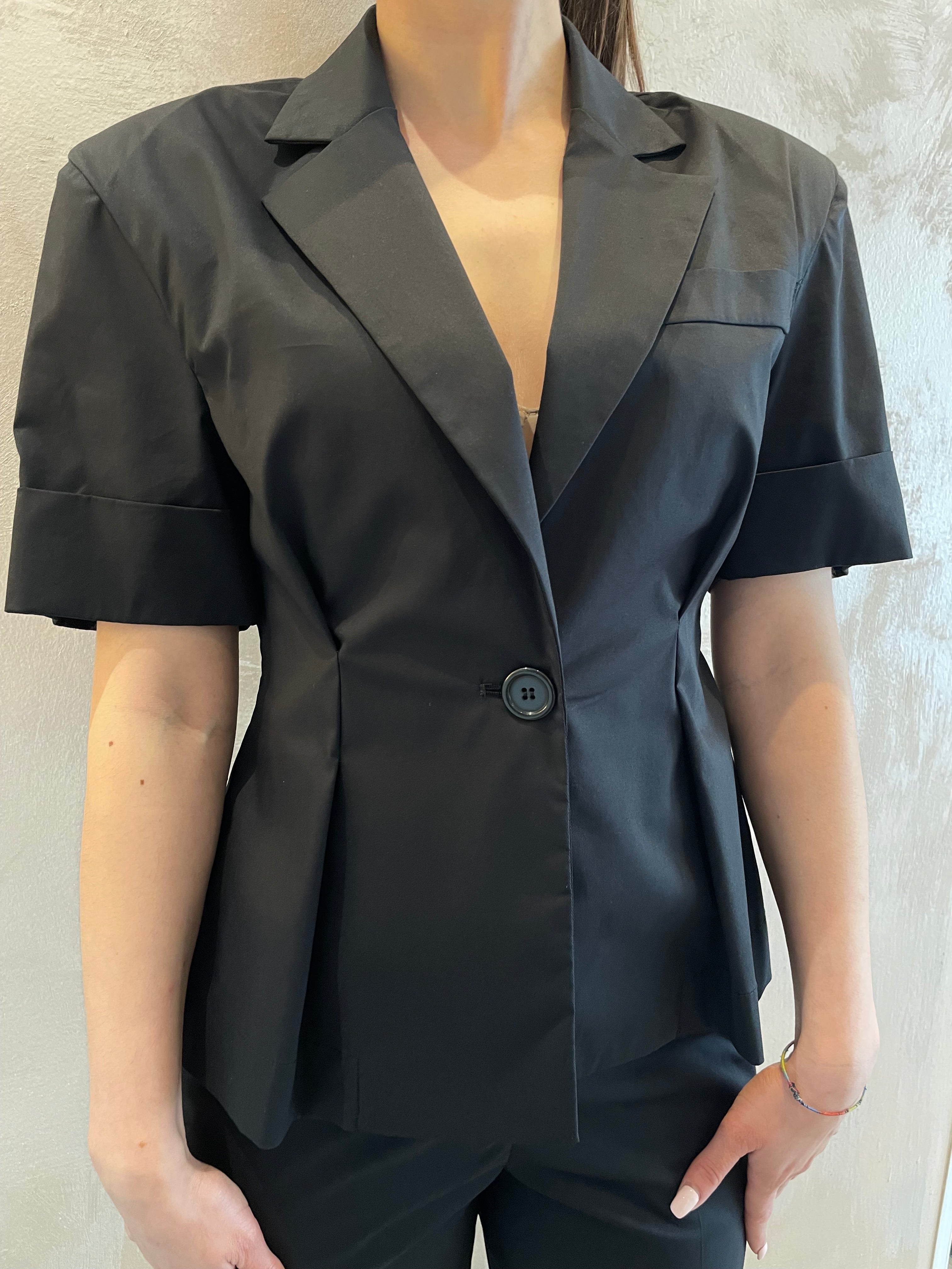 Blazer manica corta e pinces nero - Dixie