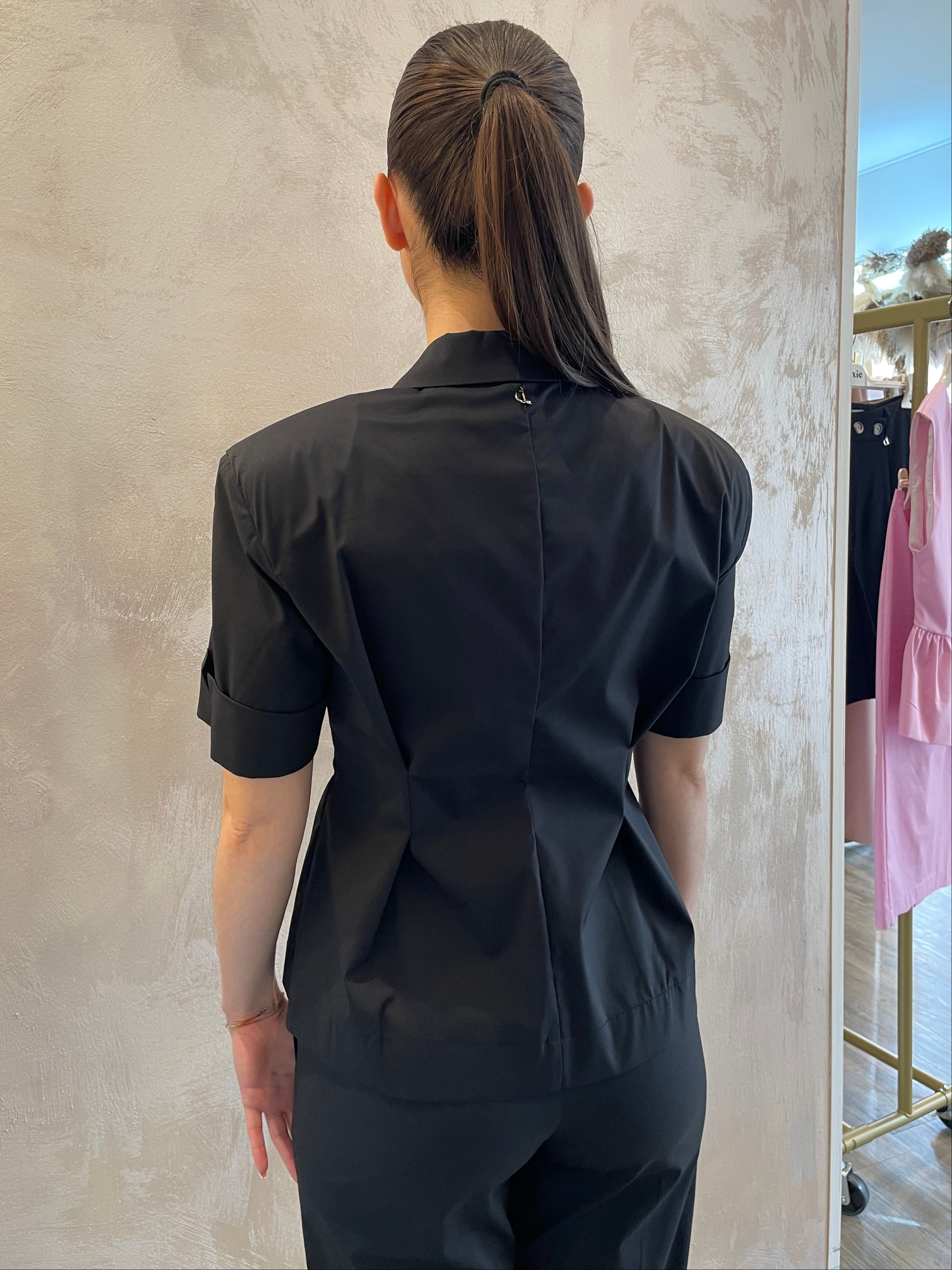 Blazer manica corta e pinces nero - Dixie