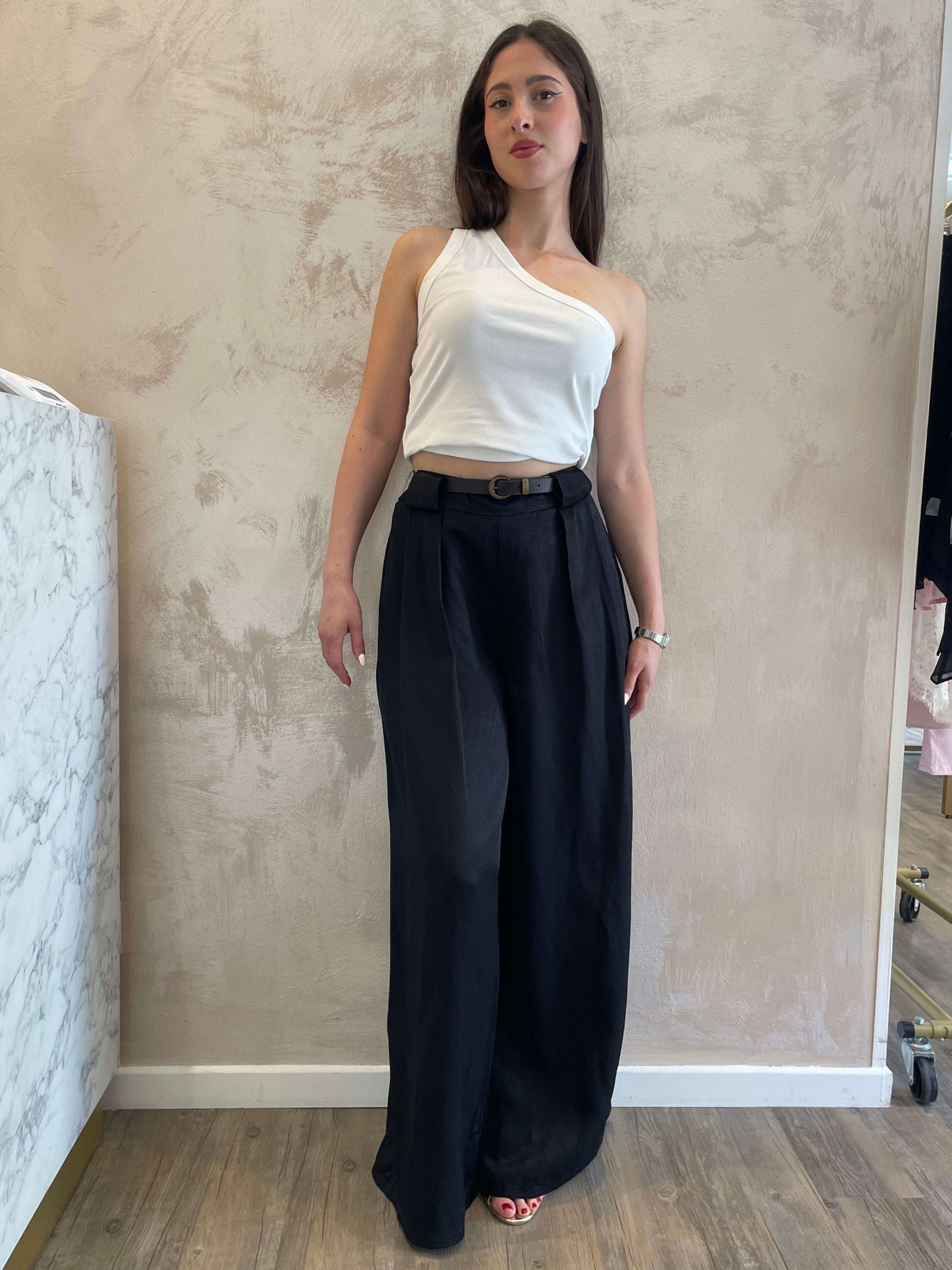Panta con cintura nero - Saiph