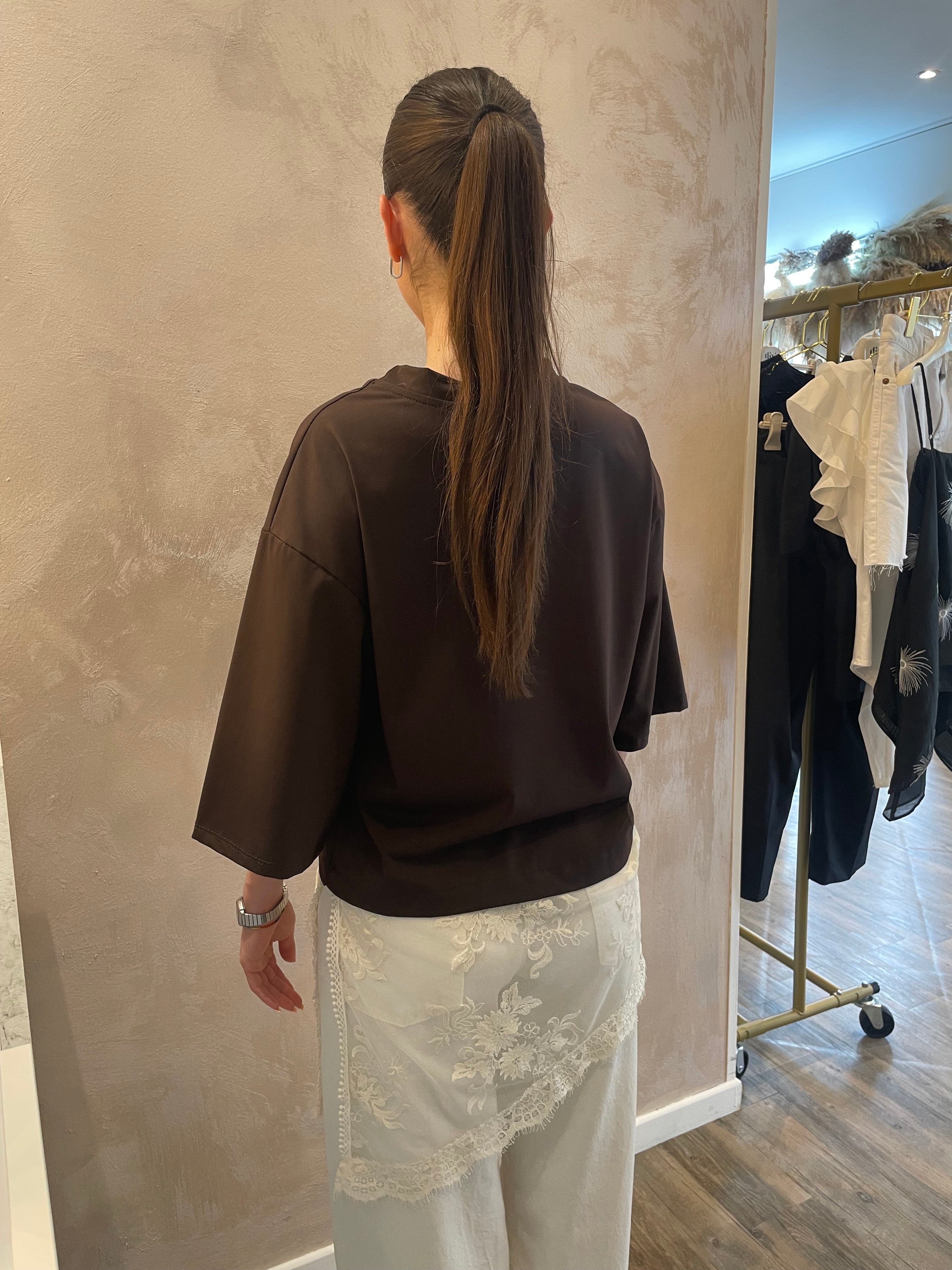 T-shirt over pizzo moro - Saiph