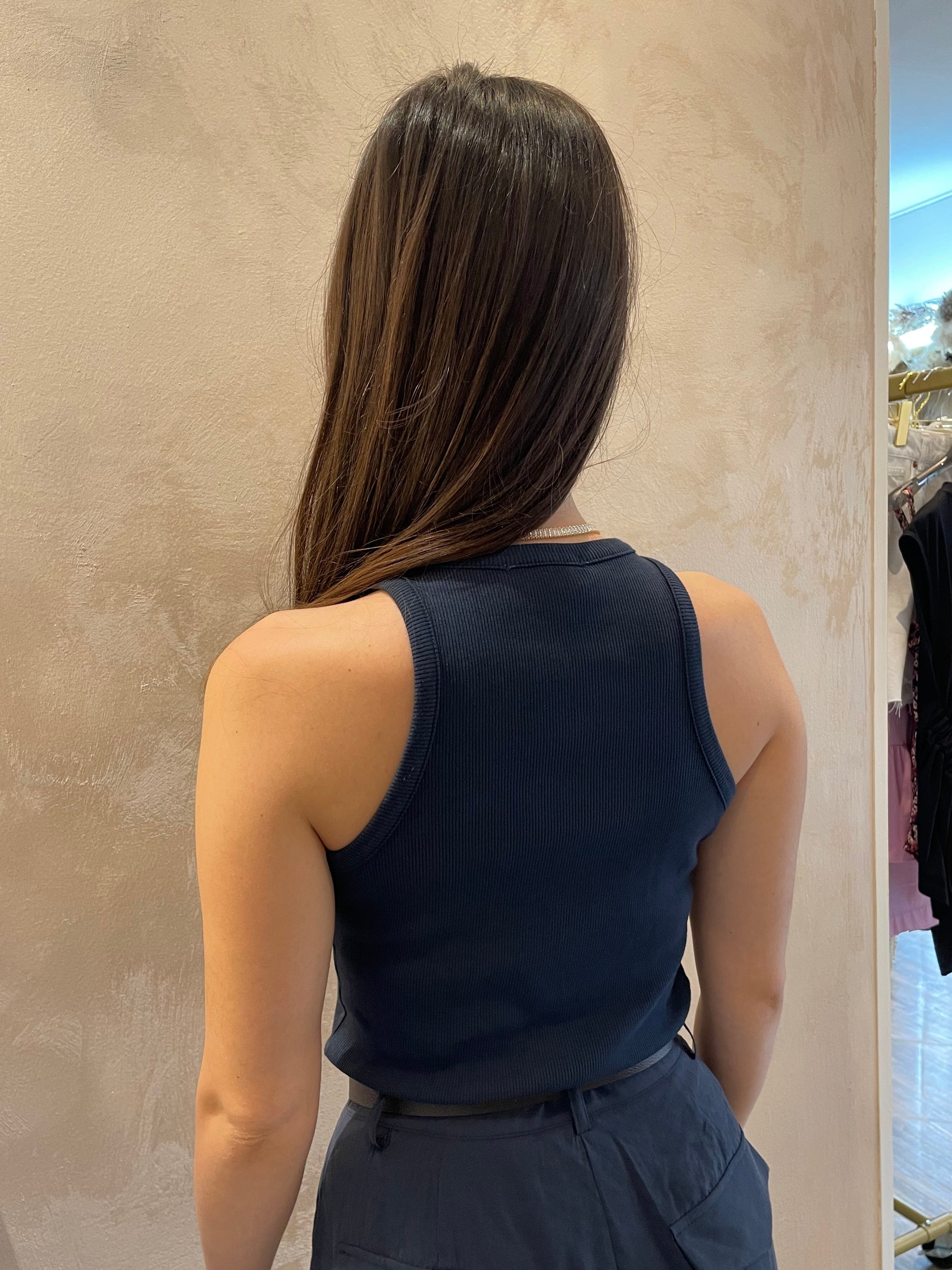 Top a costine blu - VICOLO