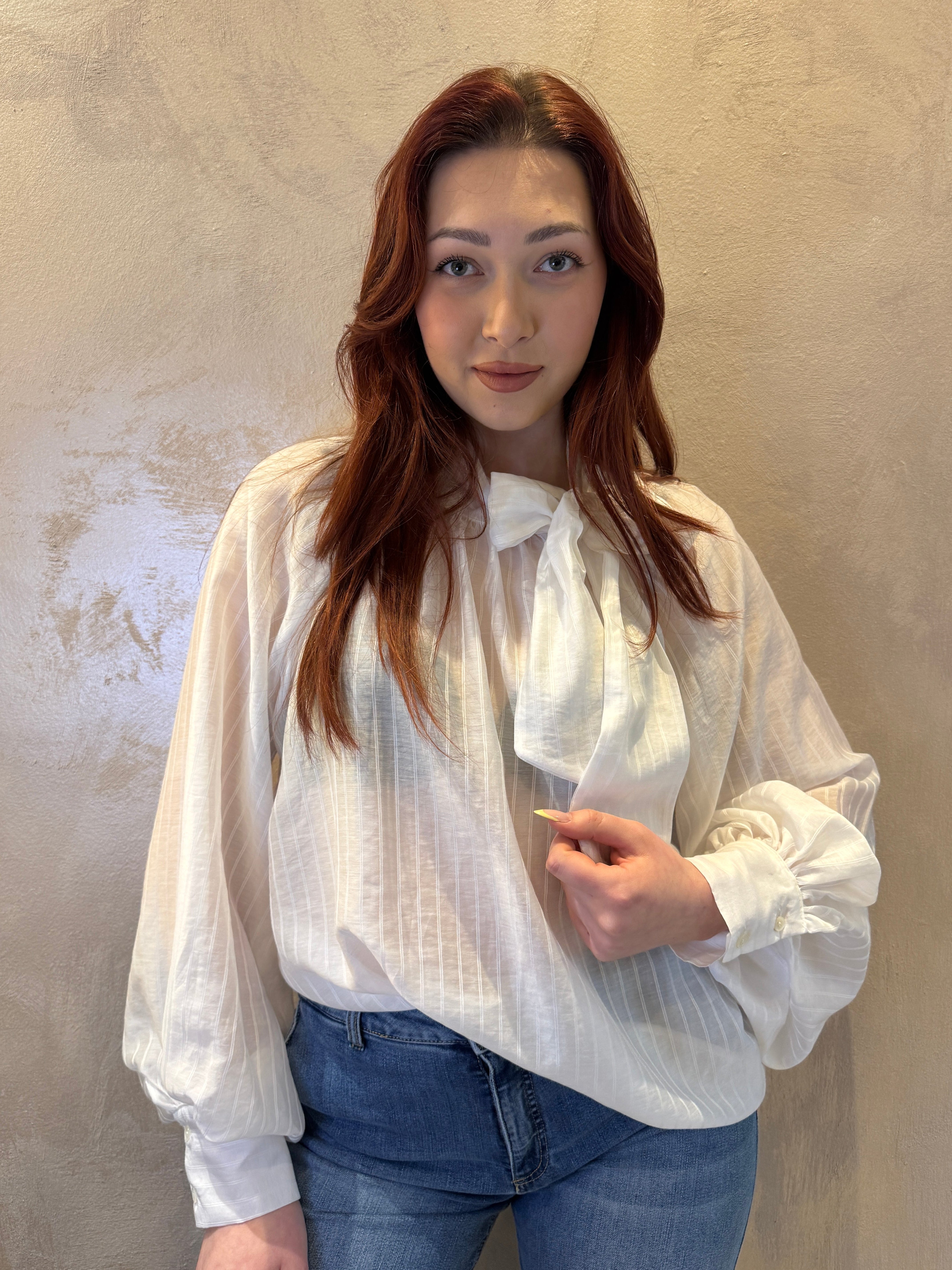 Blusa a righe c/fiocco - Vicolo