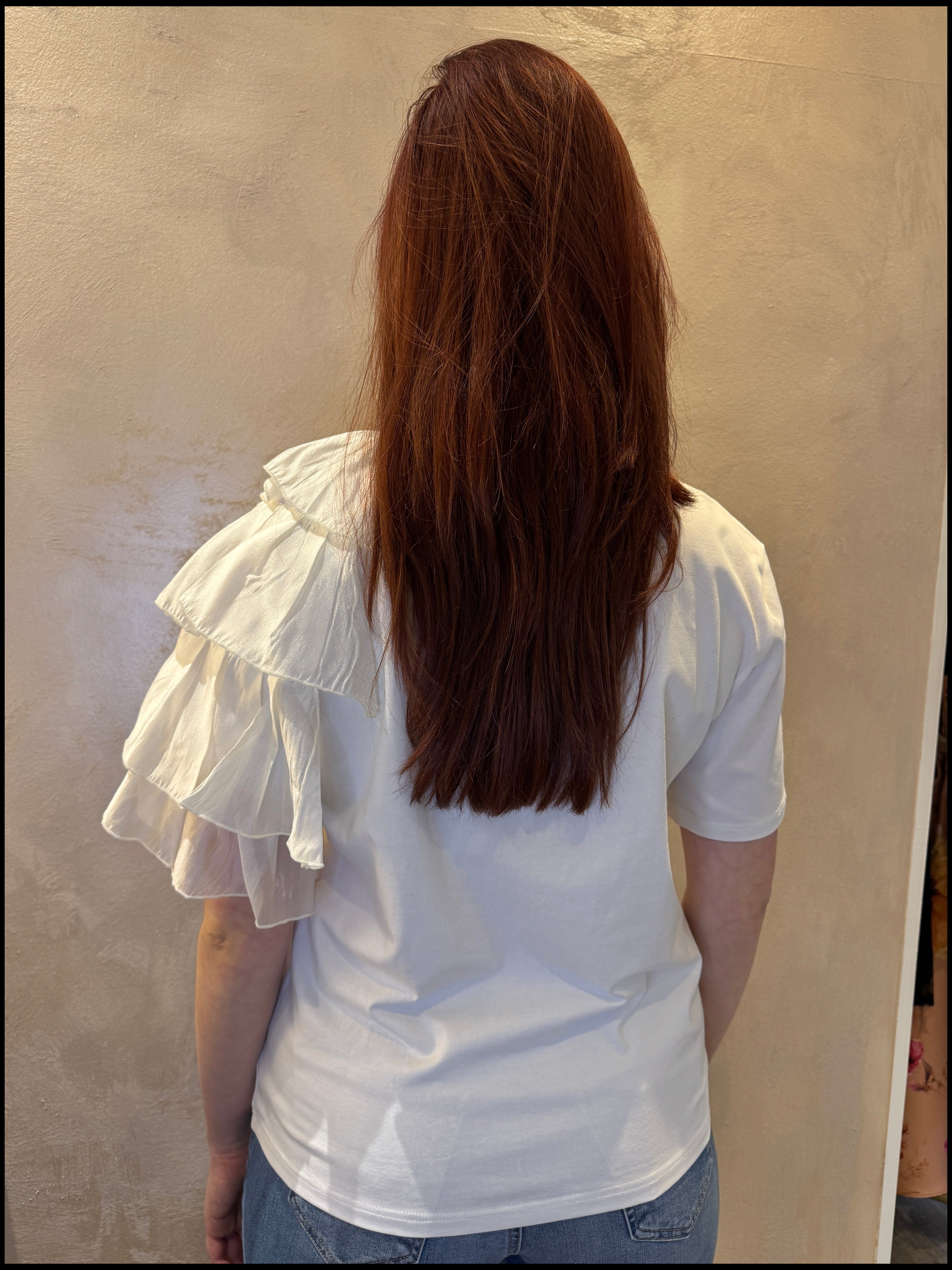 T-shirt c/rouches bianca- You Decide