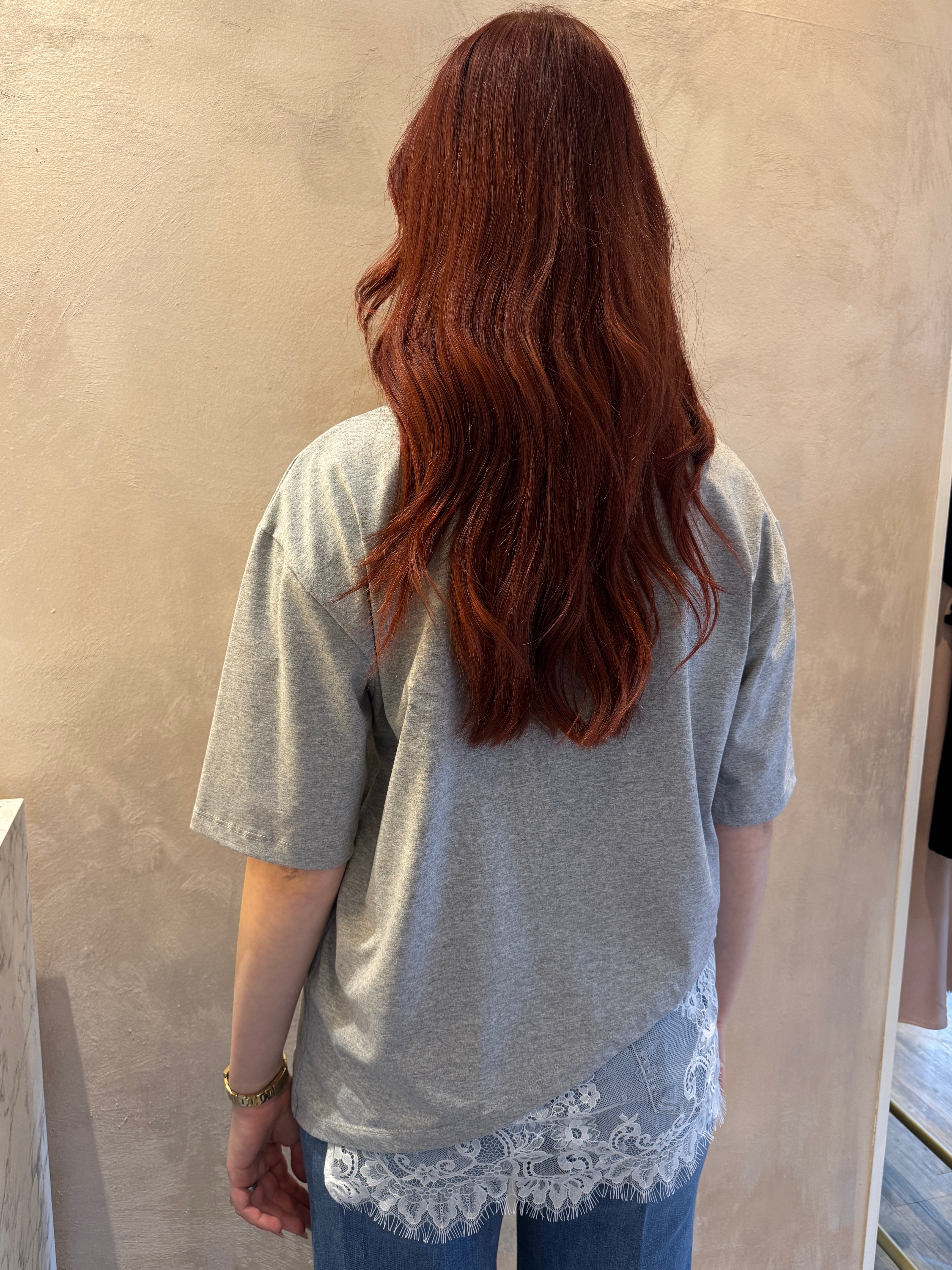 T shirt asimmetrica pizzo grigio - Dixie