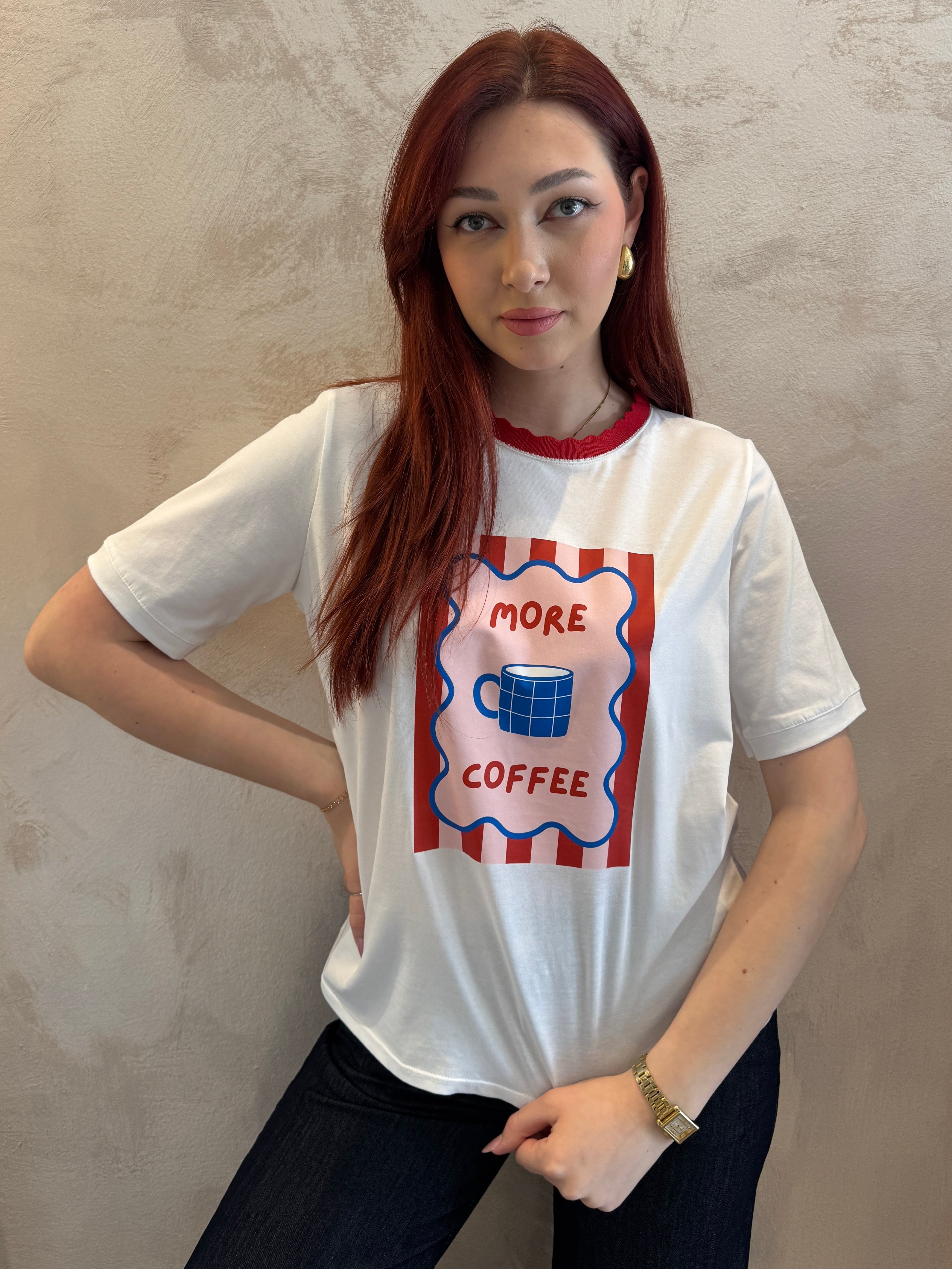 T-shirt " over "More coffee" - VYNEA