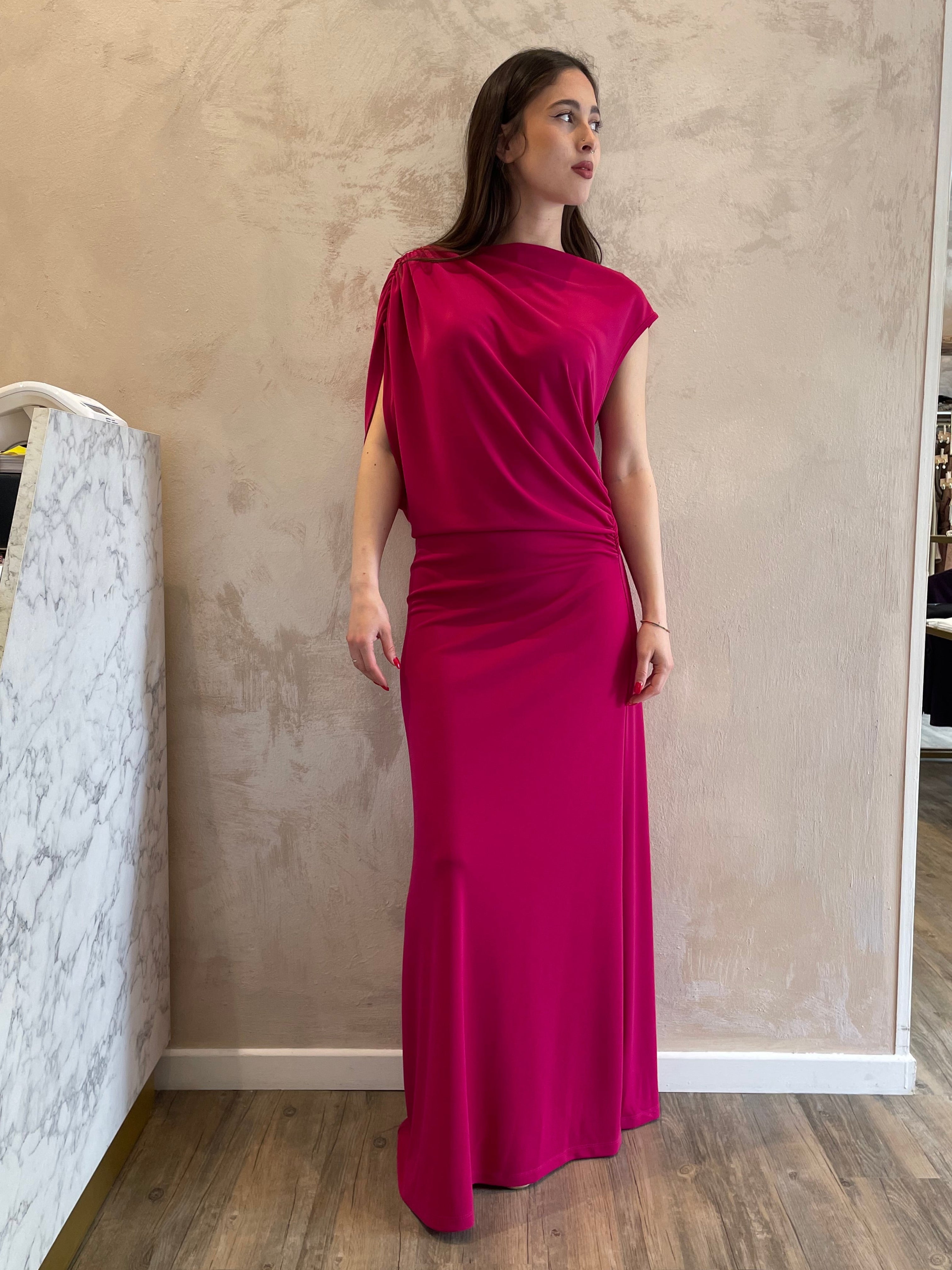 Abito lungo fucsia