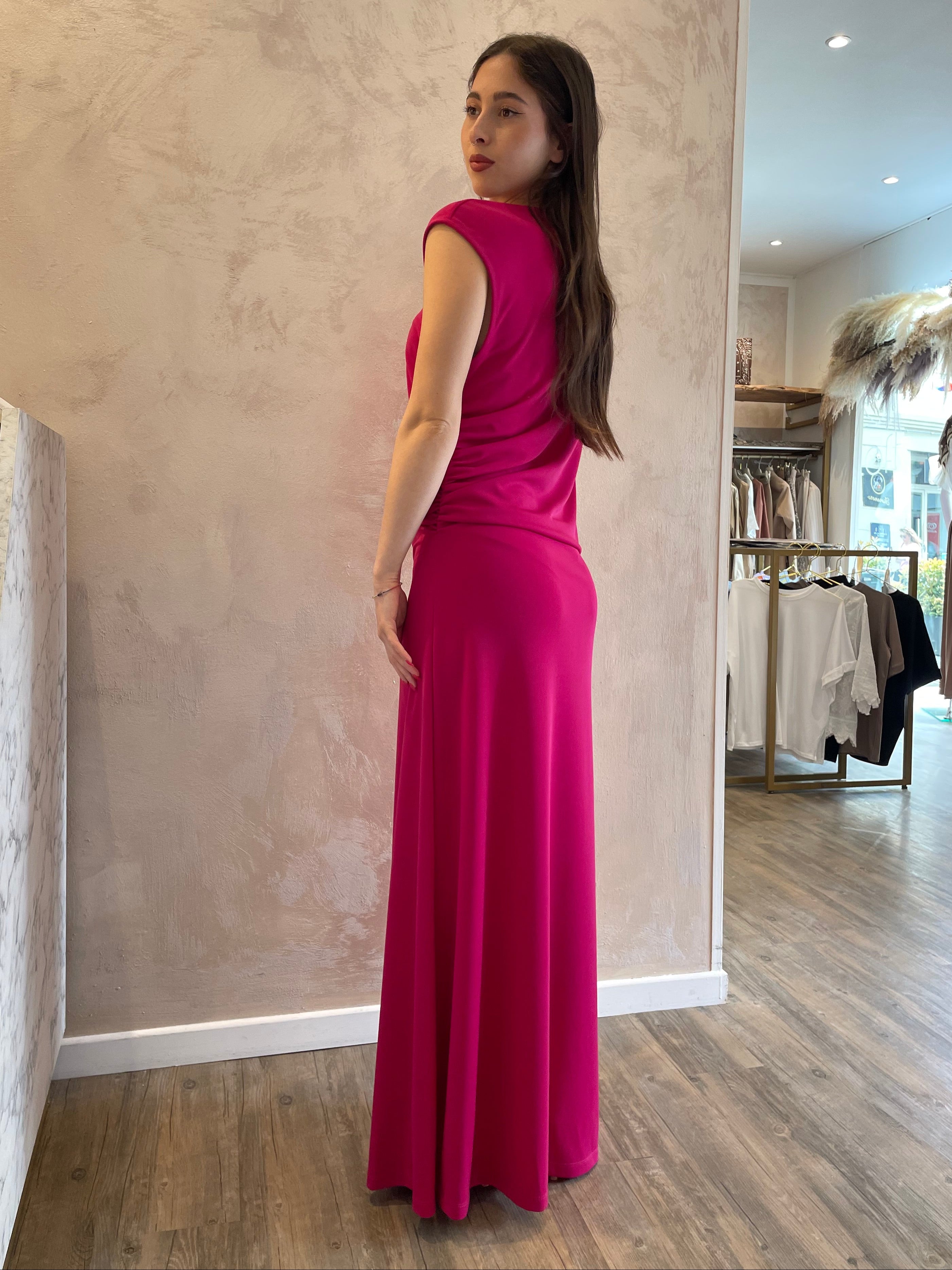 Abito lungo fucsia