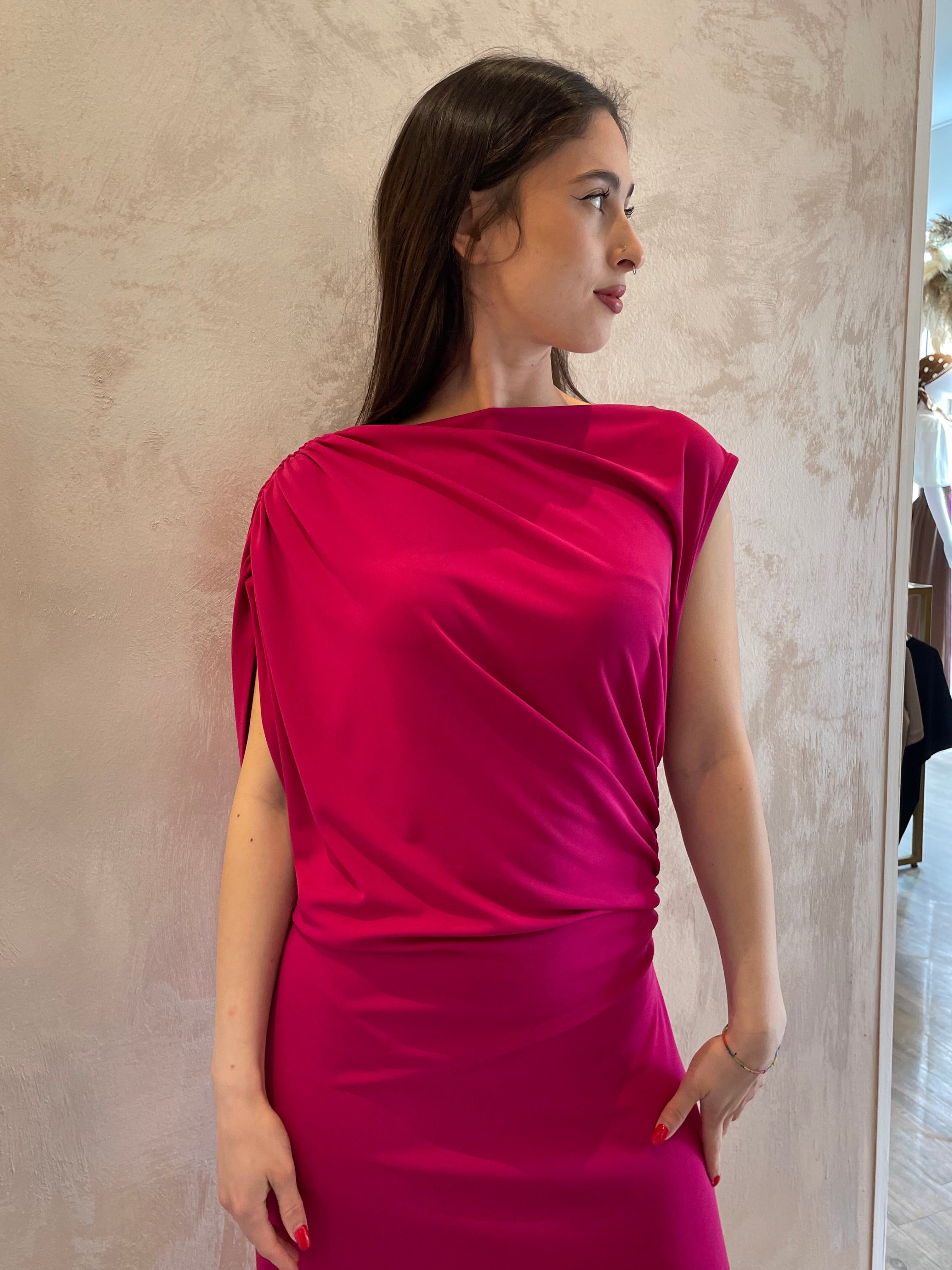 Abito lungo fucsia