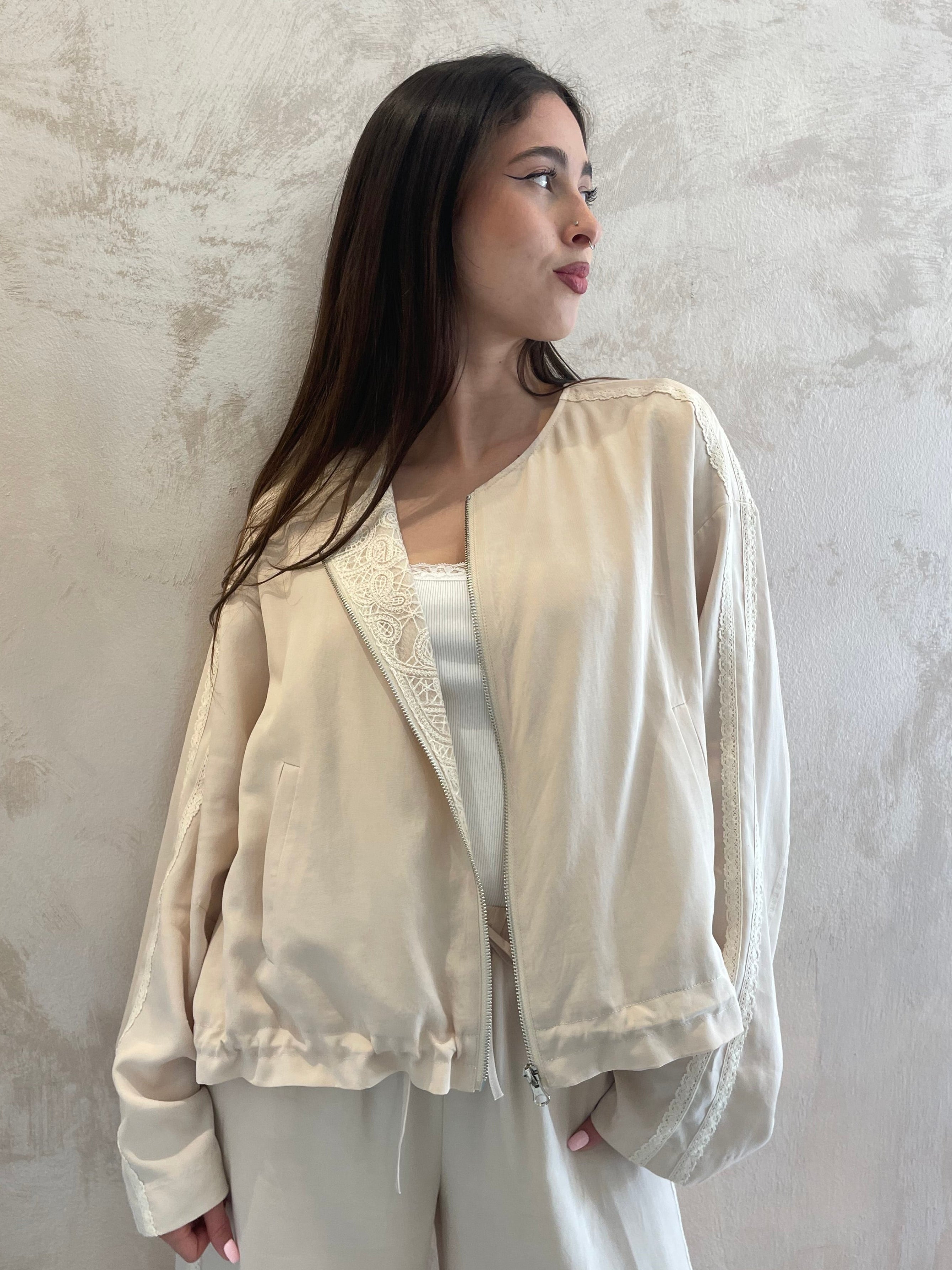 Giacca leggera dettagli pizzo - Youdecide