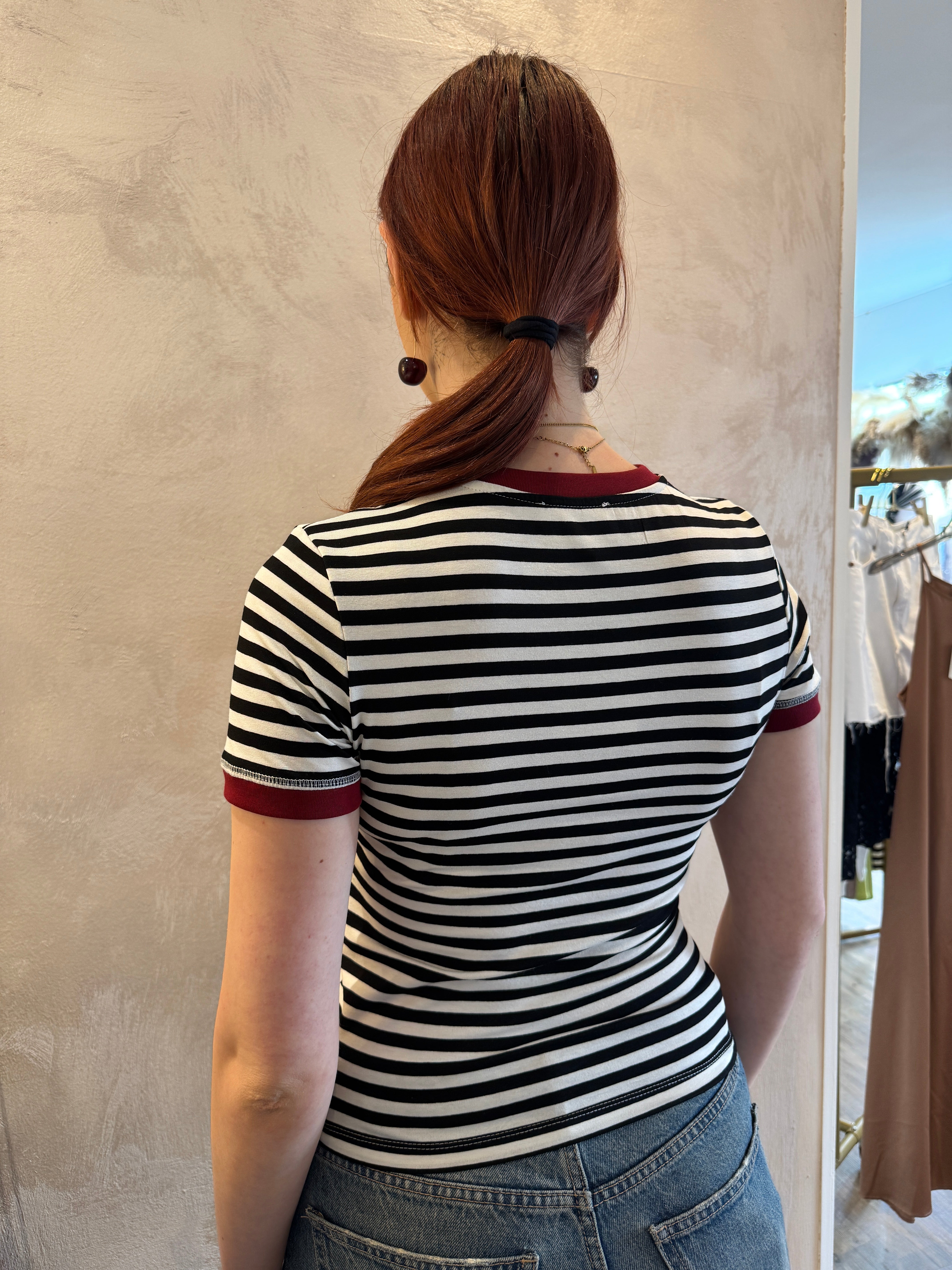 T shirt righe bianco e nero riga maxi - Vicolo