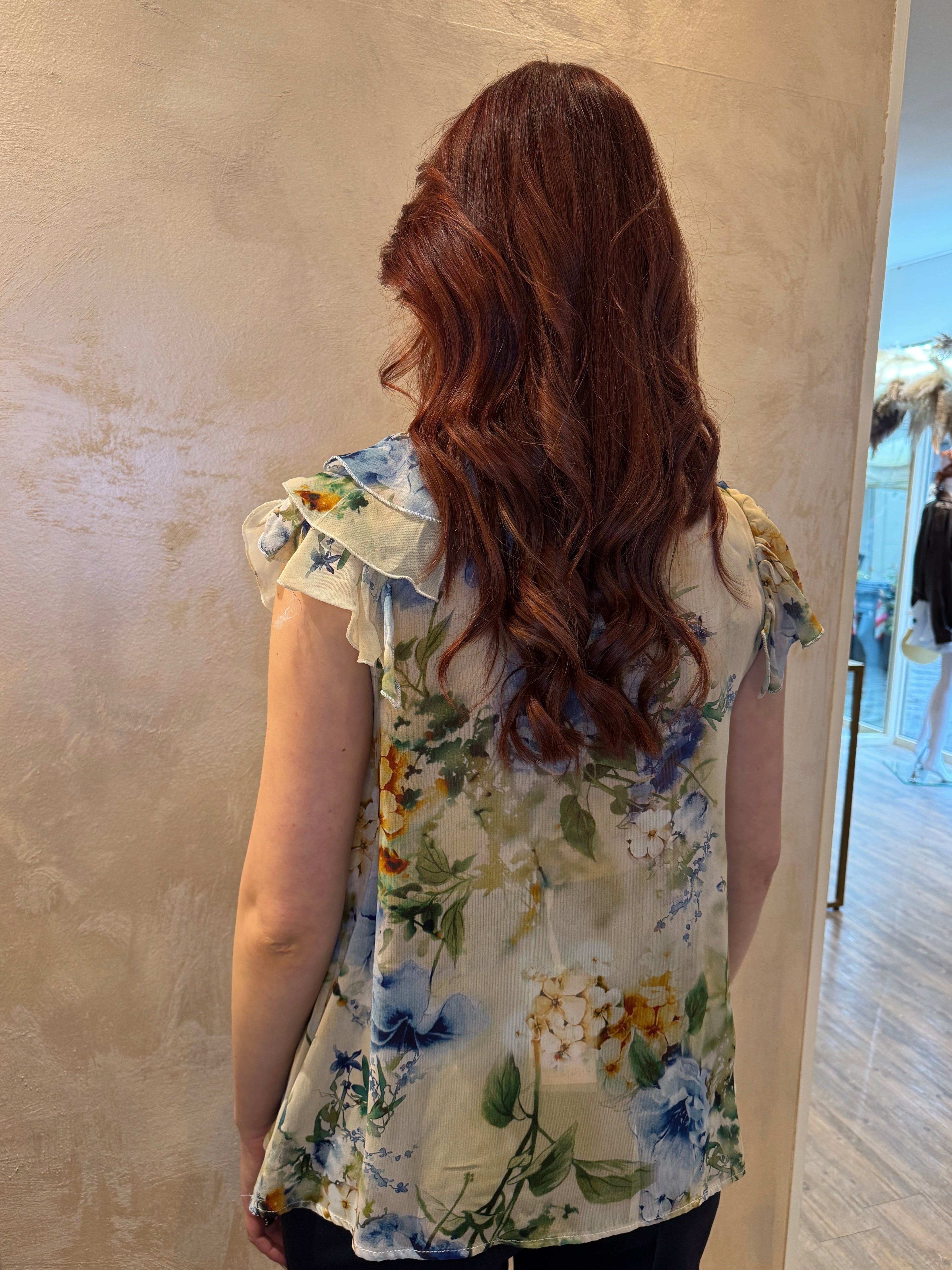 Top fiori azzurro - Saiph
