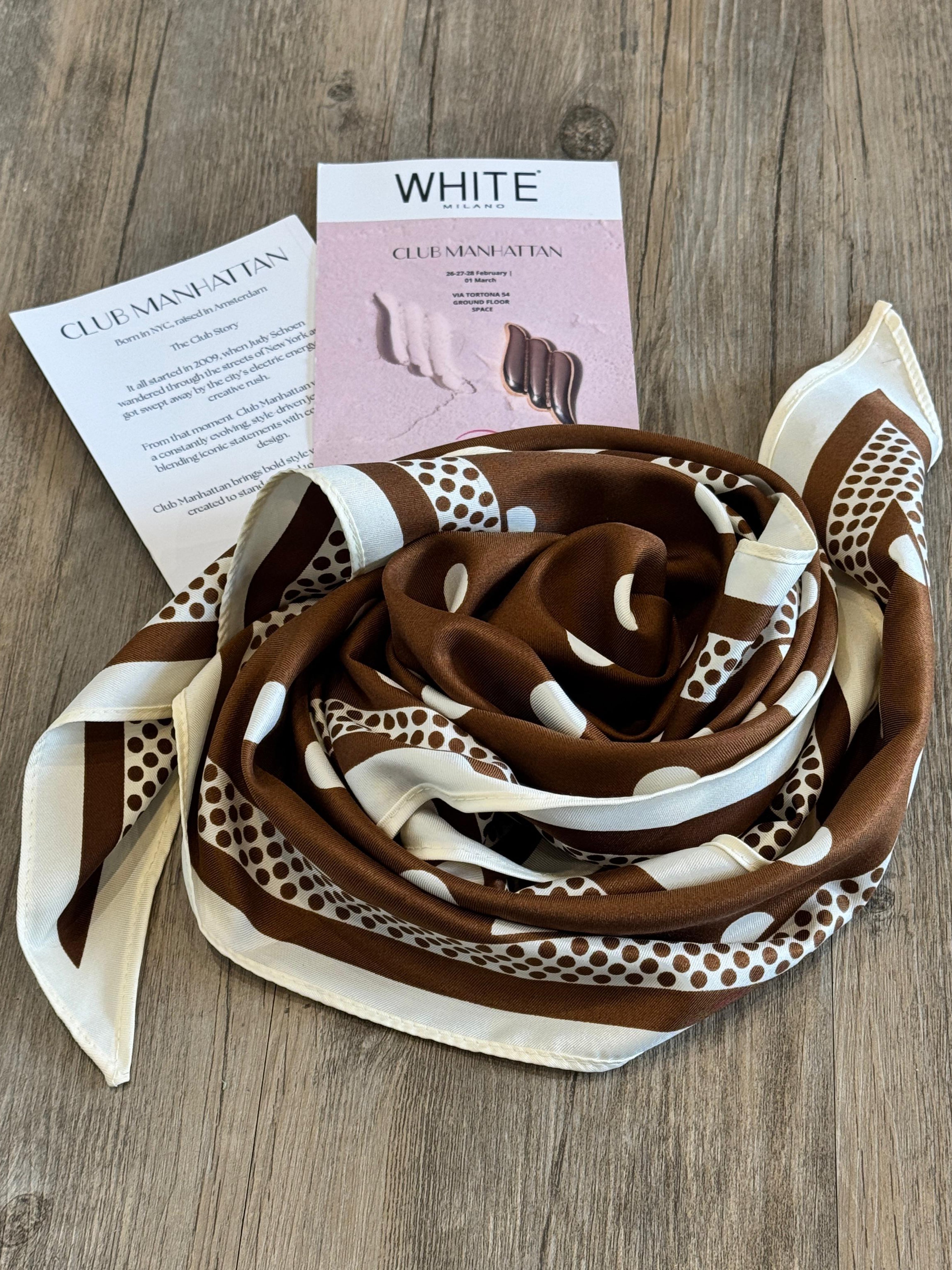 Foulard pois marrone - Club Manhattan