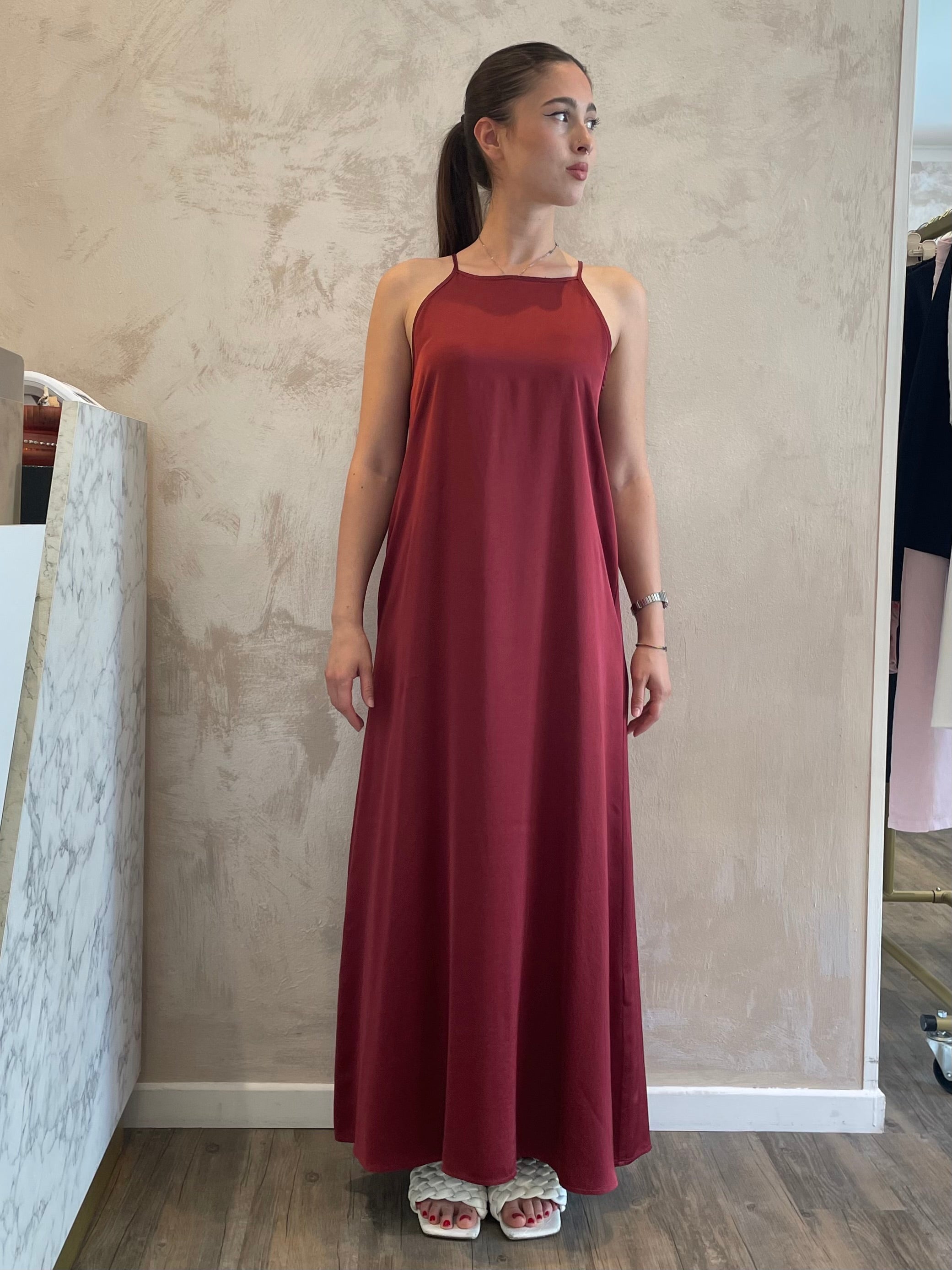 Abito satin rosso india - Vicolo