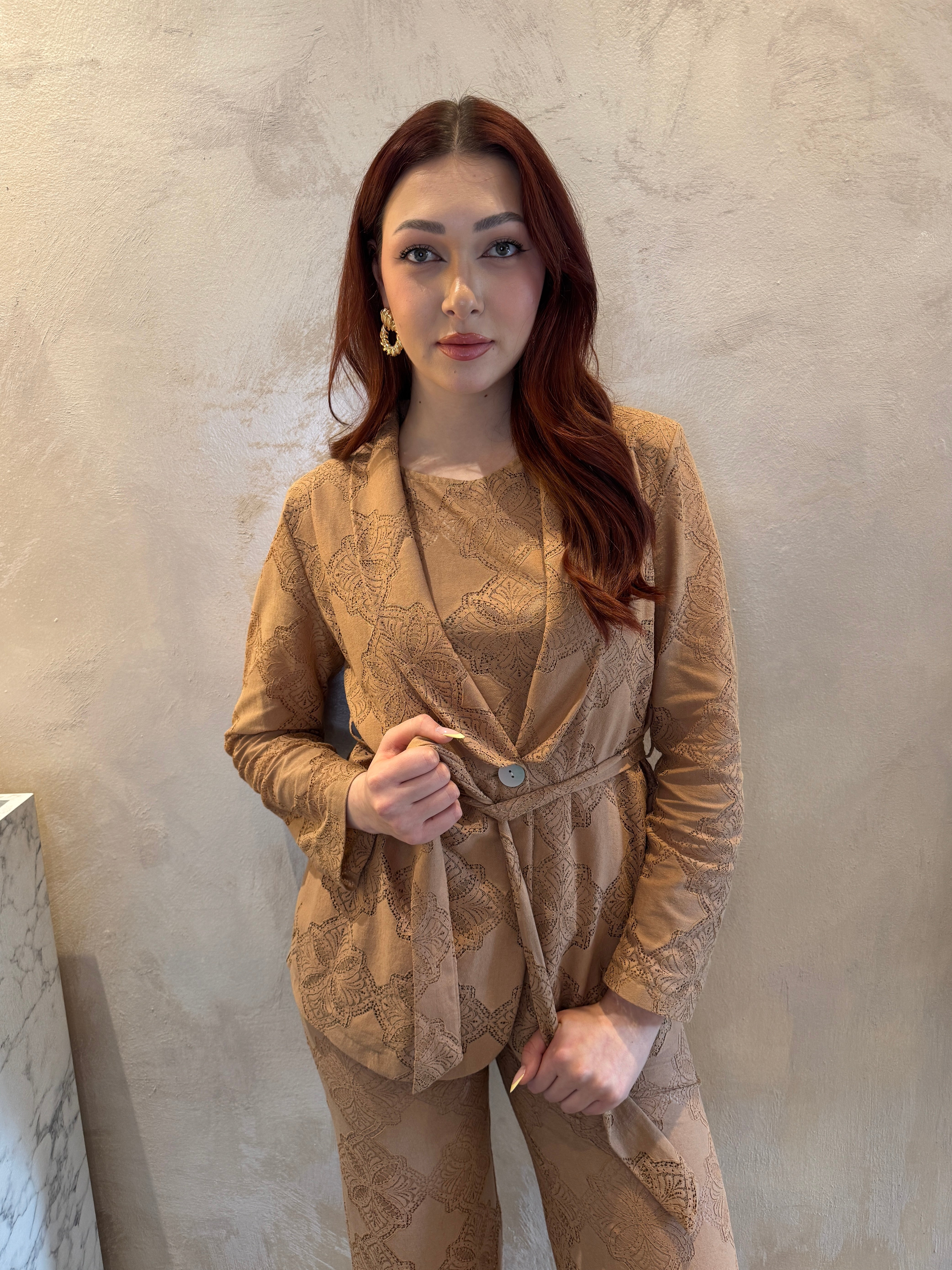 Giacca effetto pizzo caramello - Saiph