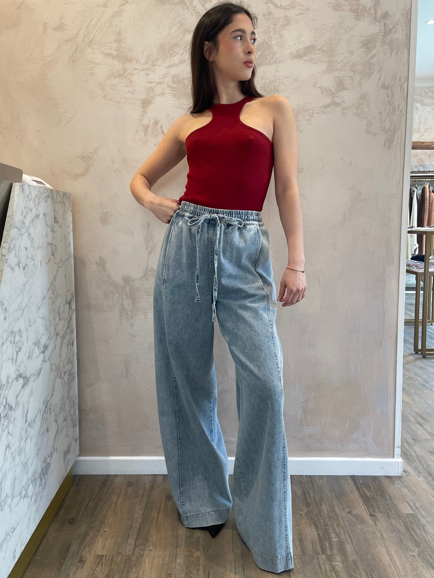 Jeans a gamba ampia con coulisse - Dixie