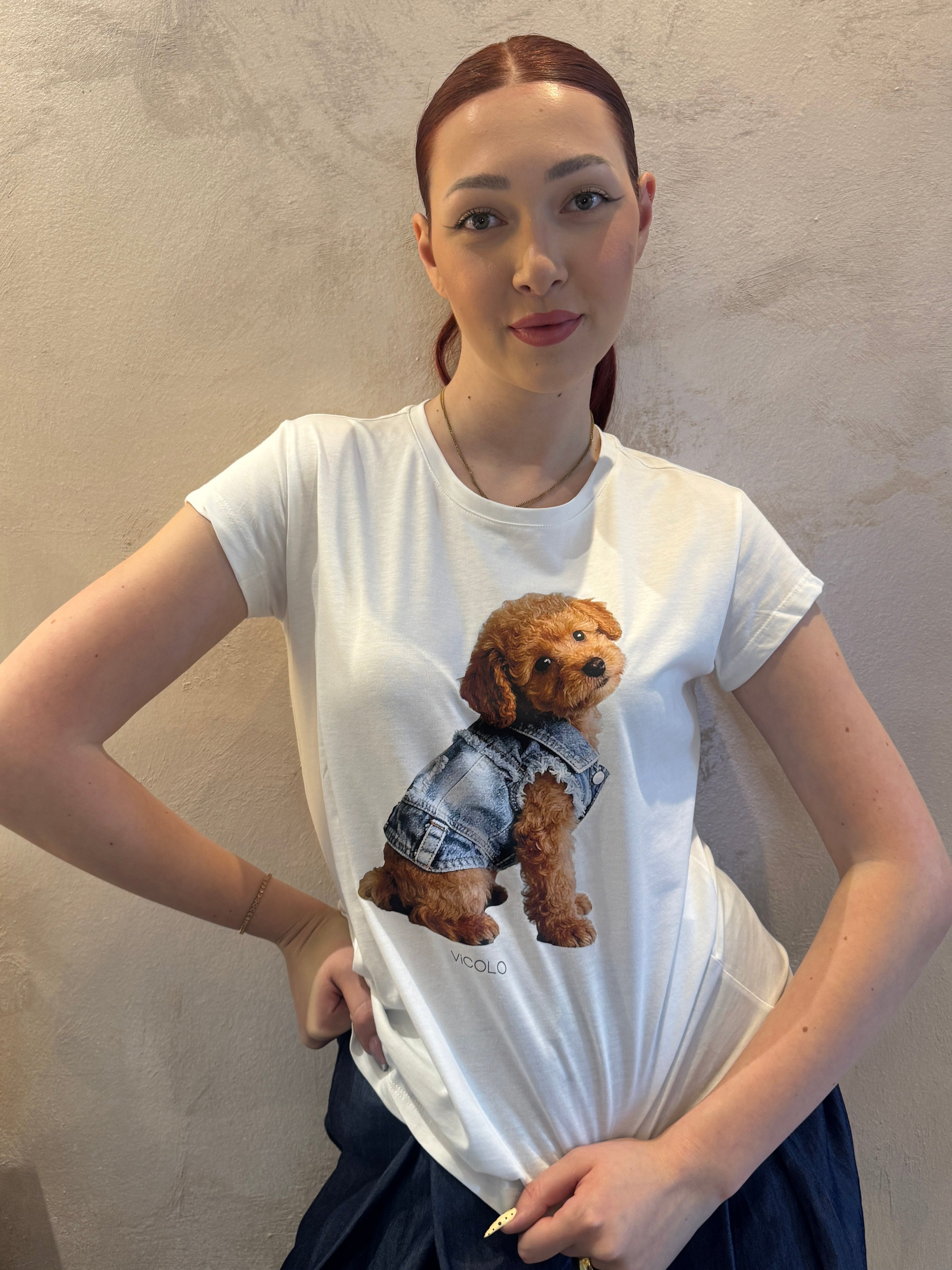 T-shirt stampa cagnolino - Vicolo