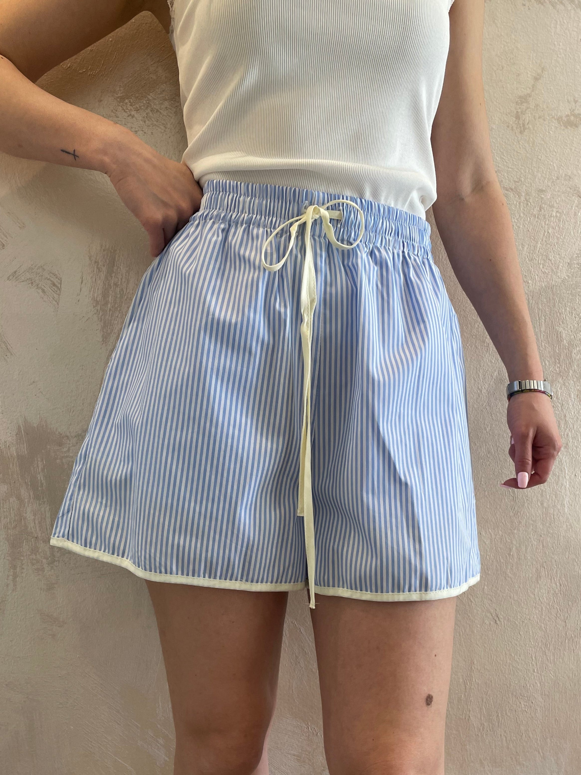 Shorts righe azzurro - Vicolo