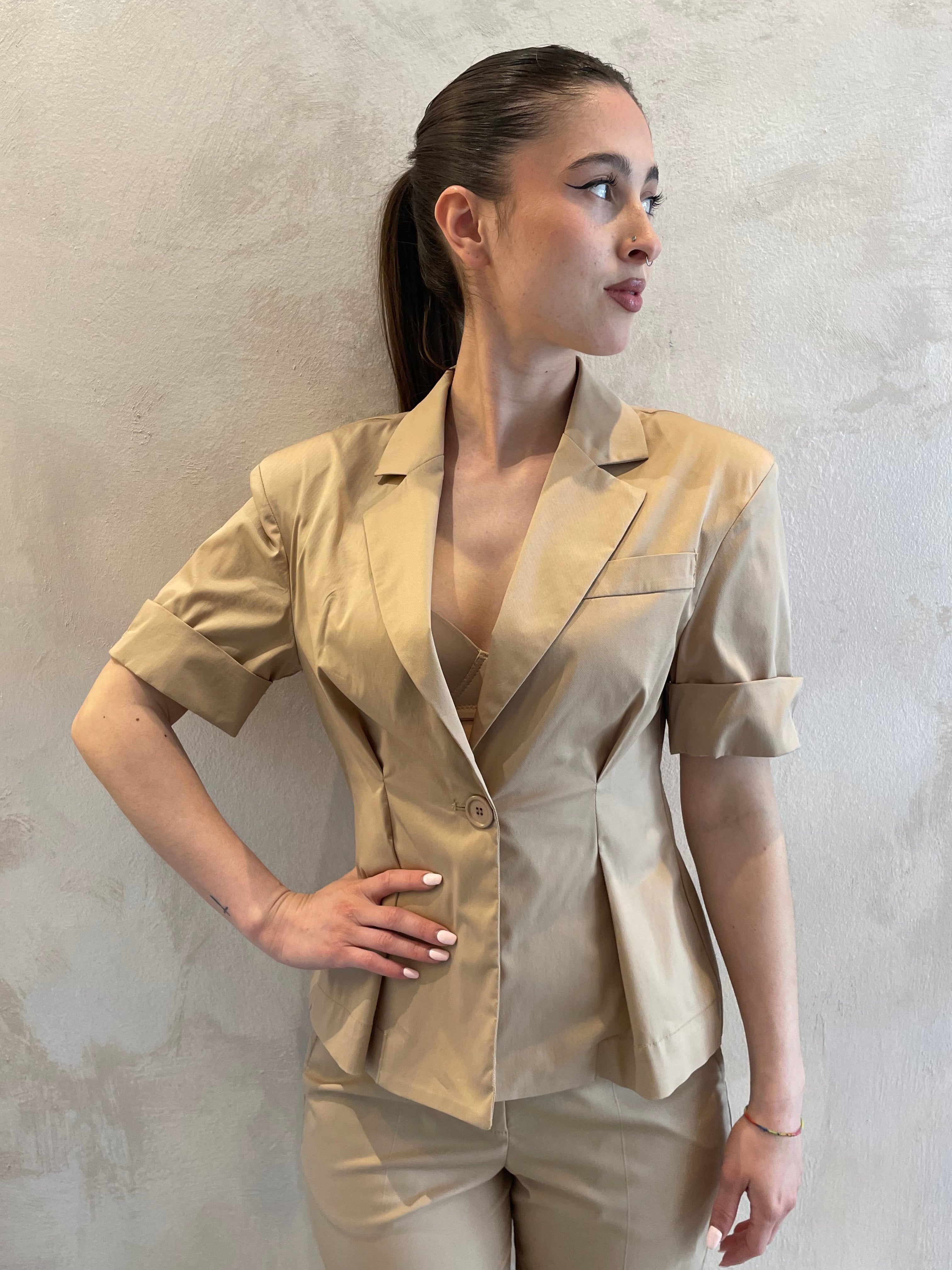 Blazer manica c. e pinces tabacco - Dixie