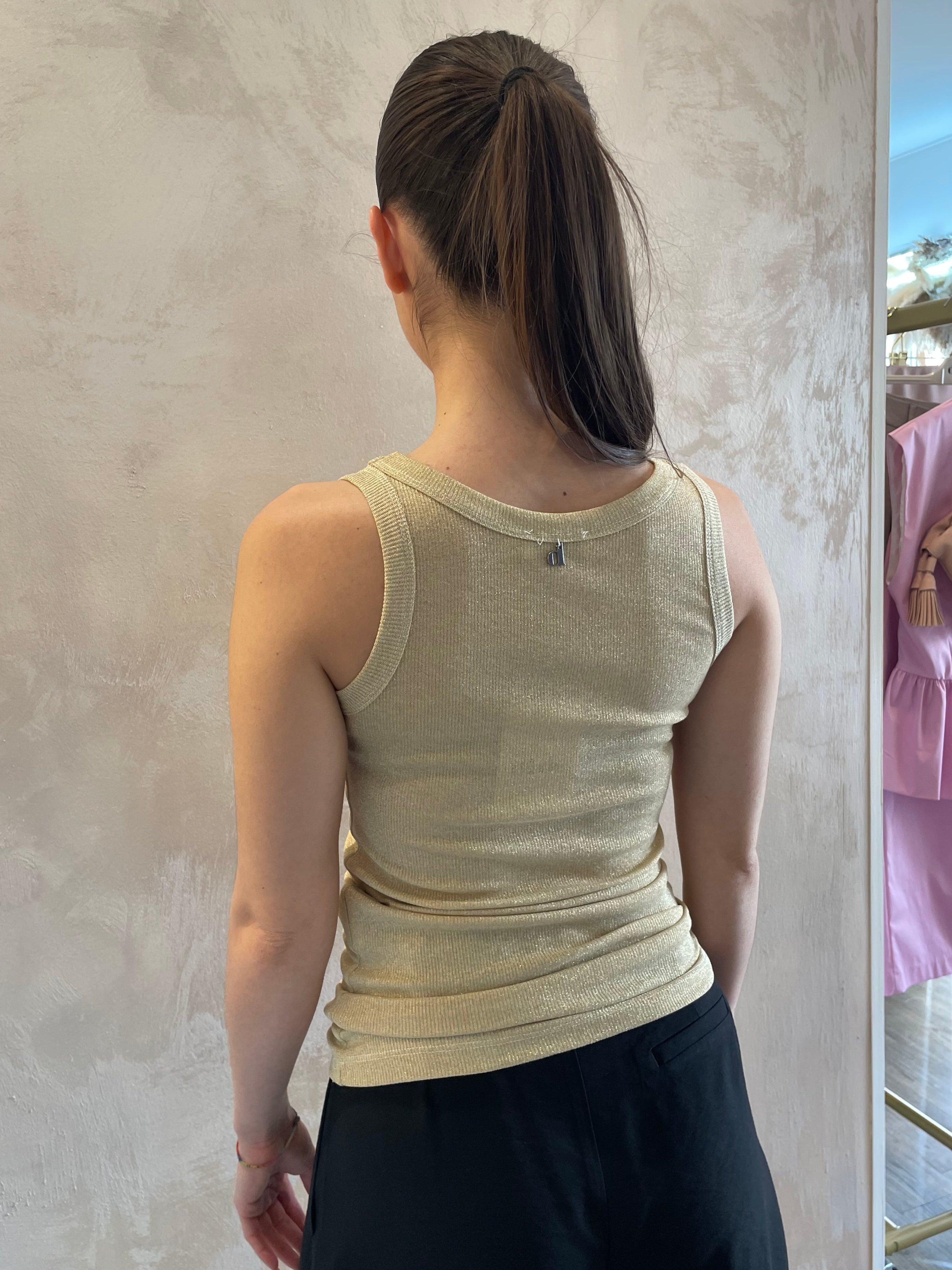 Top a costine lurex oro - Dixie