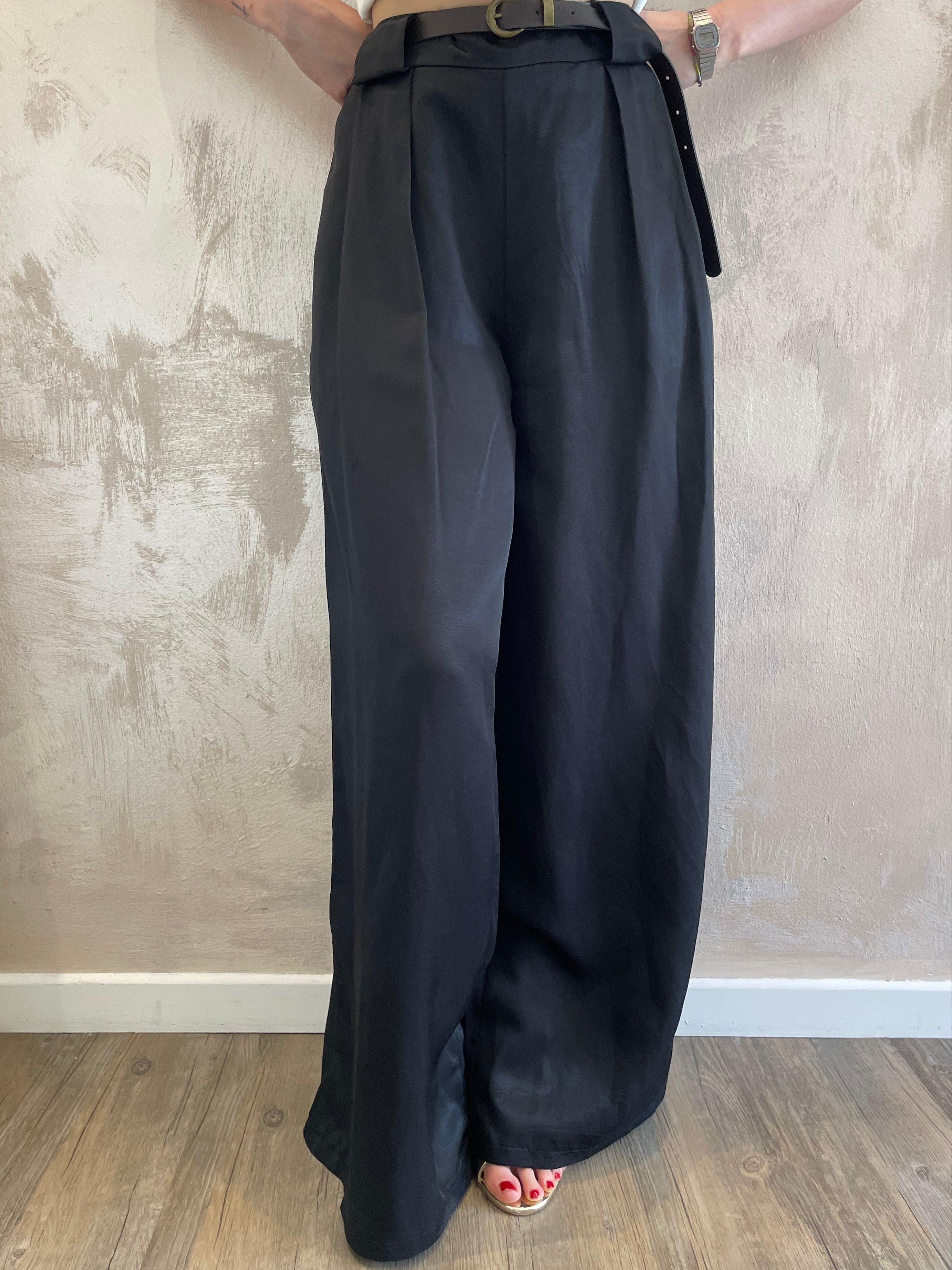 Panta con cintura nero - Saiph