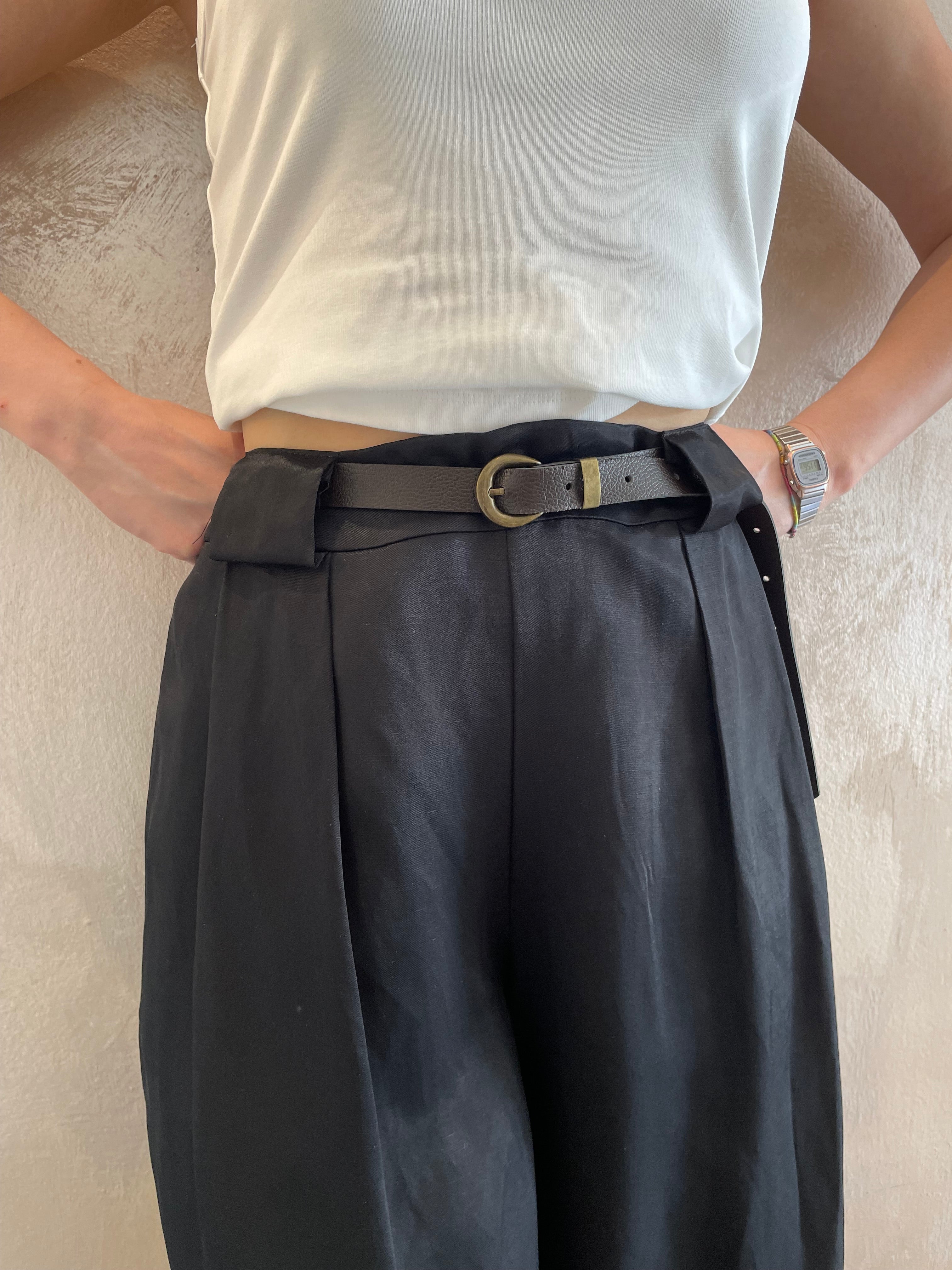Panta con cintura nero - Saiph