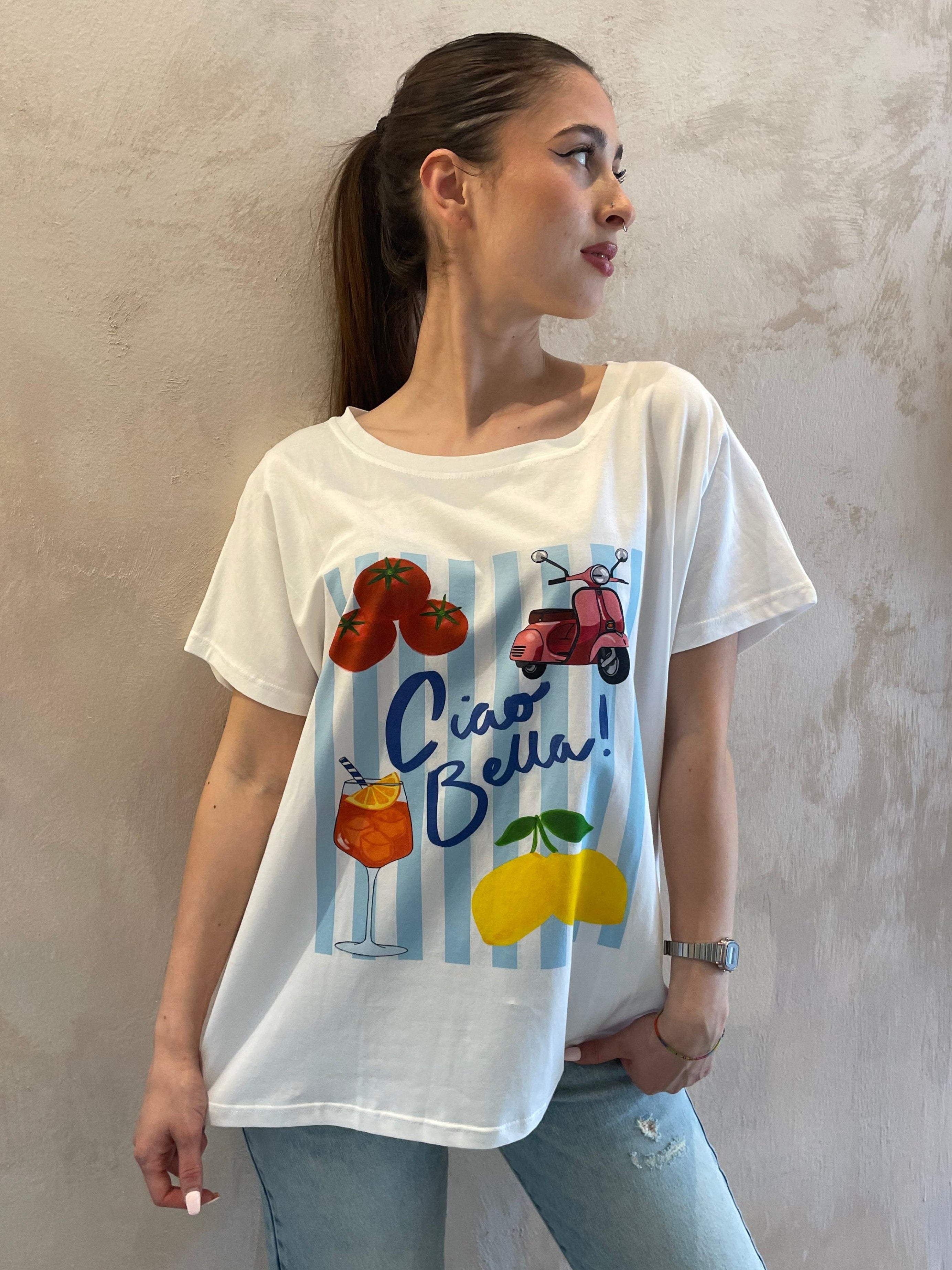 T-shirt " over "Ciao Bella!" - VYNEA