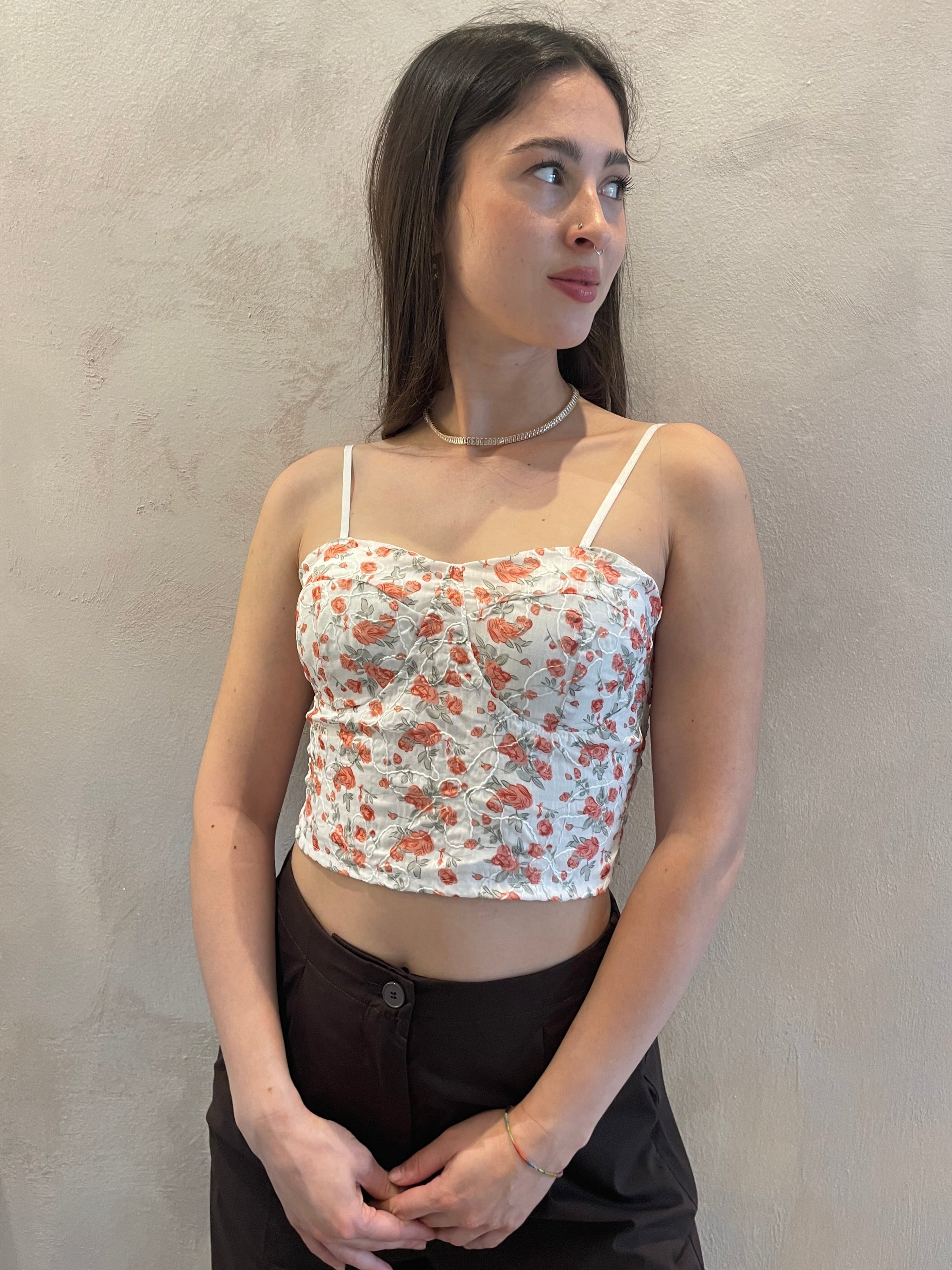 Top a fiori rosso - Vicolo