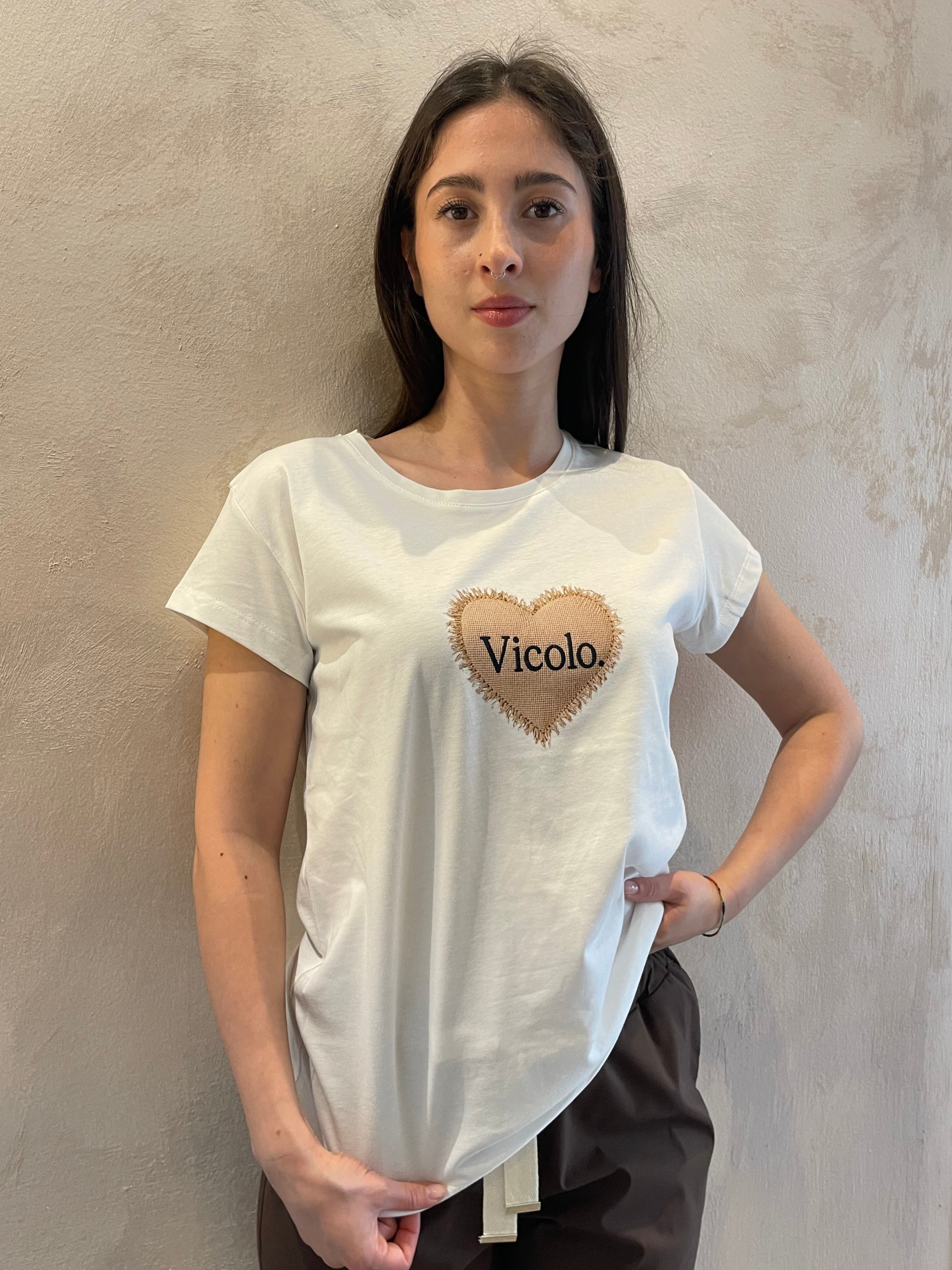T-shirt regular fit patch cuore - Vicolo