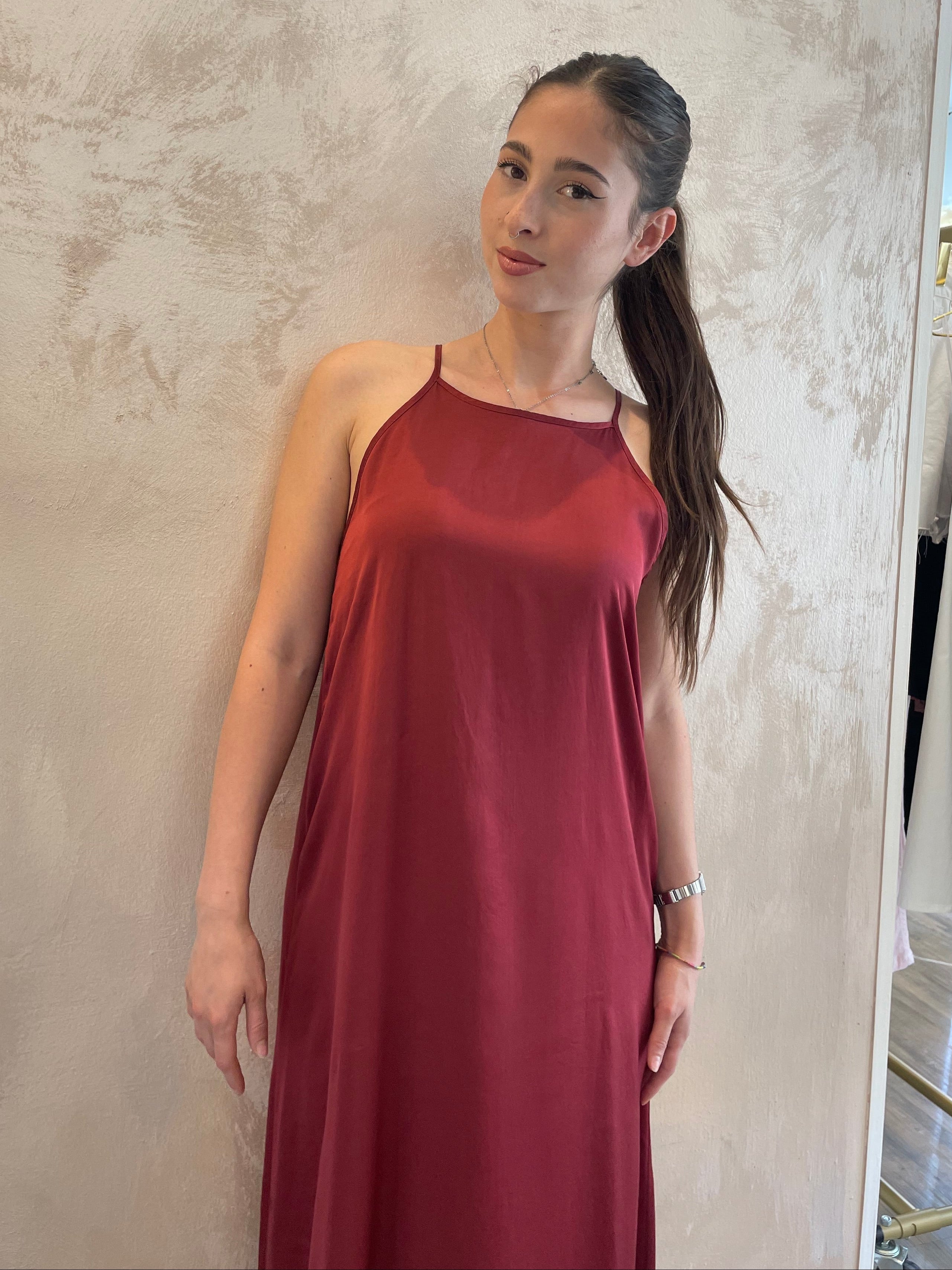 Abito satin rosso india - Vicolo