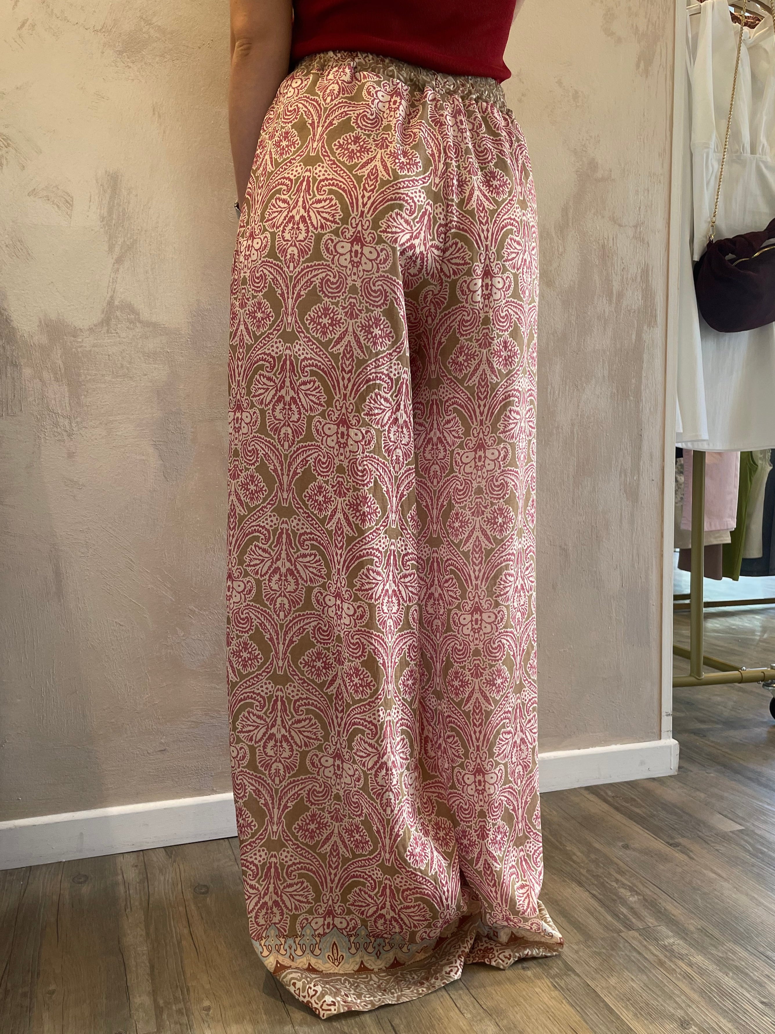 Panta fantasia damascata rosso india - Saiph