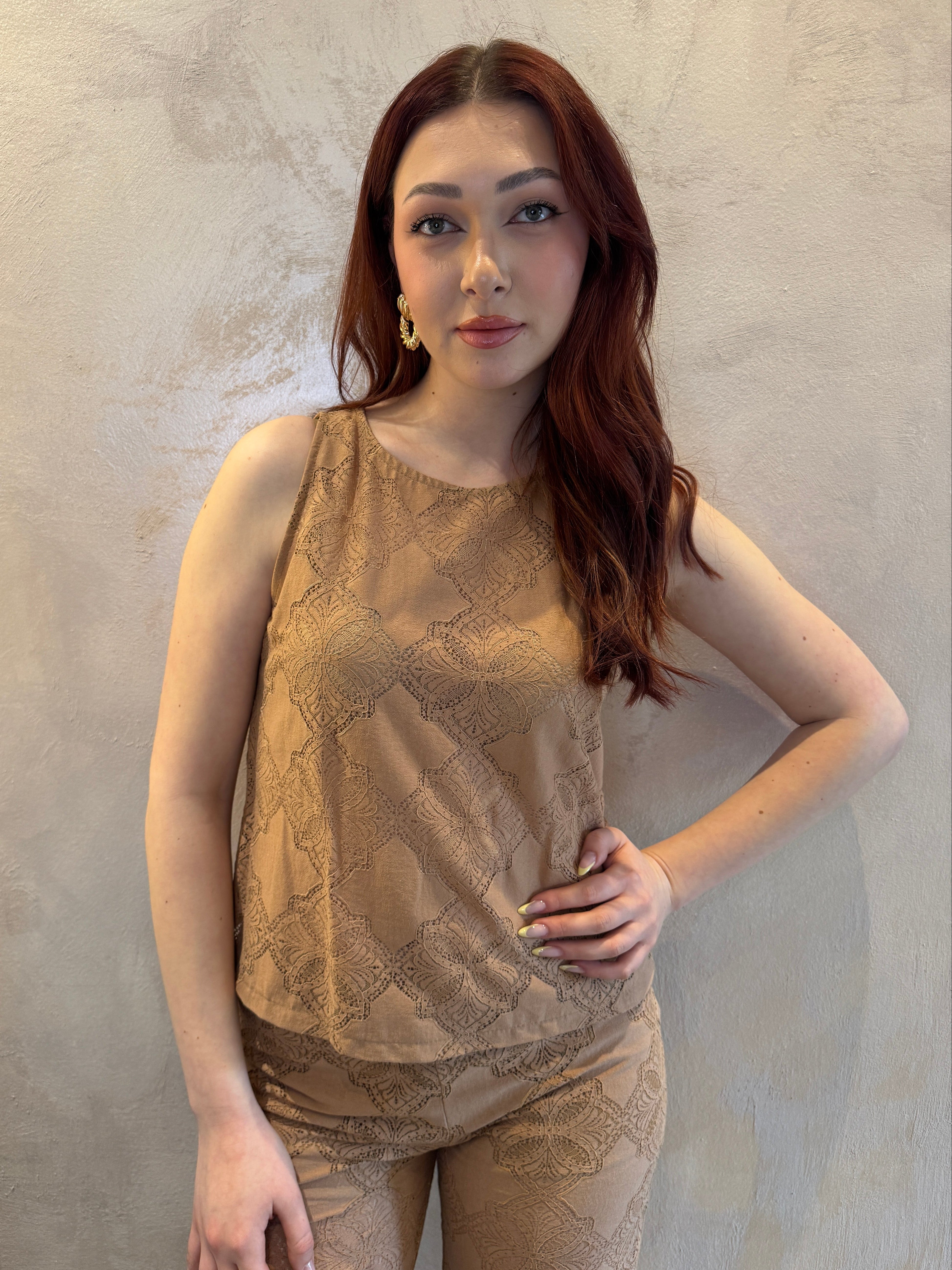 Top pizzo caramello - Saiph