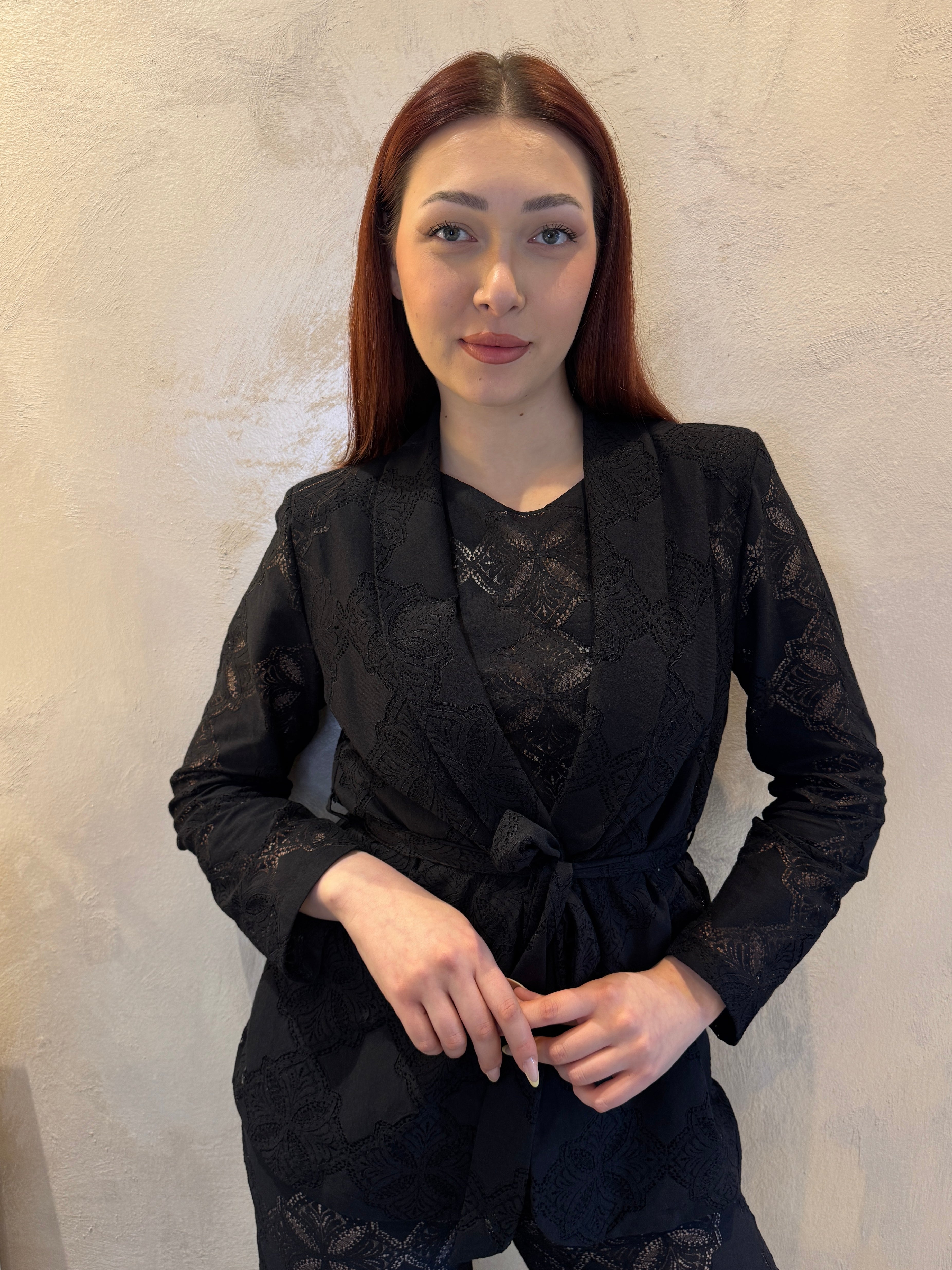 Giacca effetto pizzo nero - Saiph