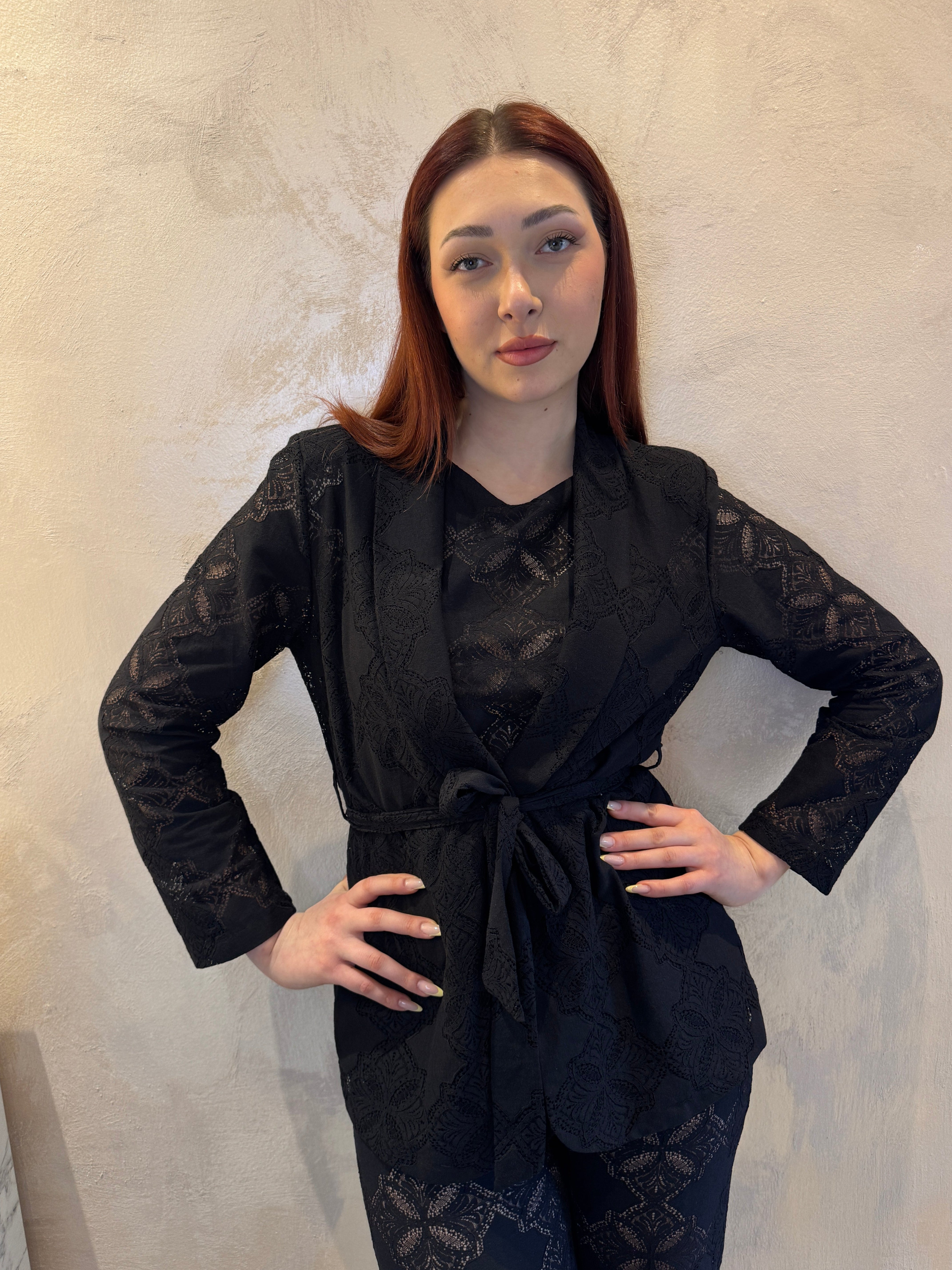 Giacca effetto pizzo nero - Saiph