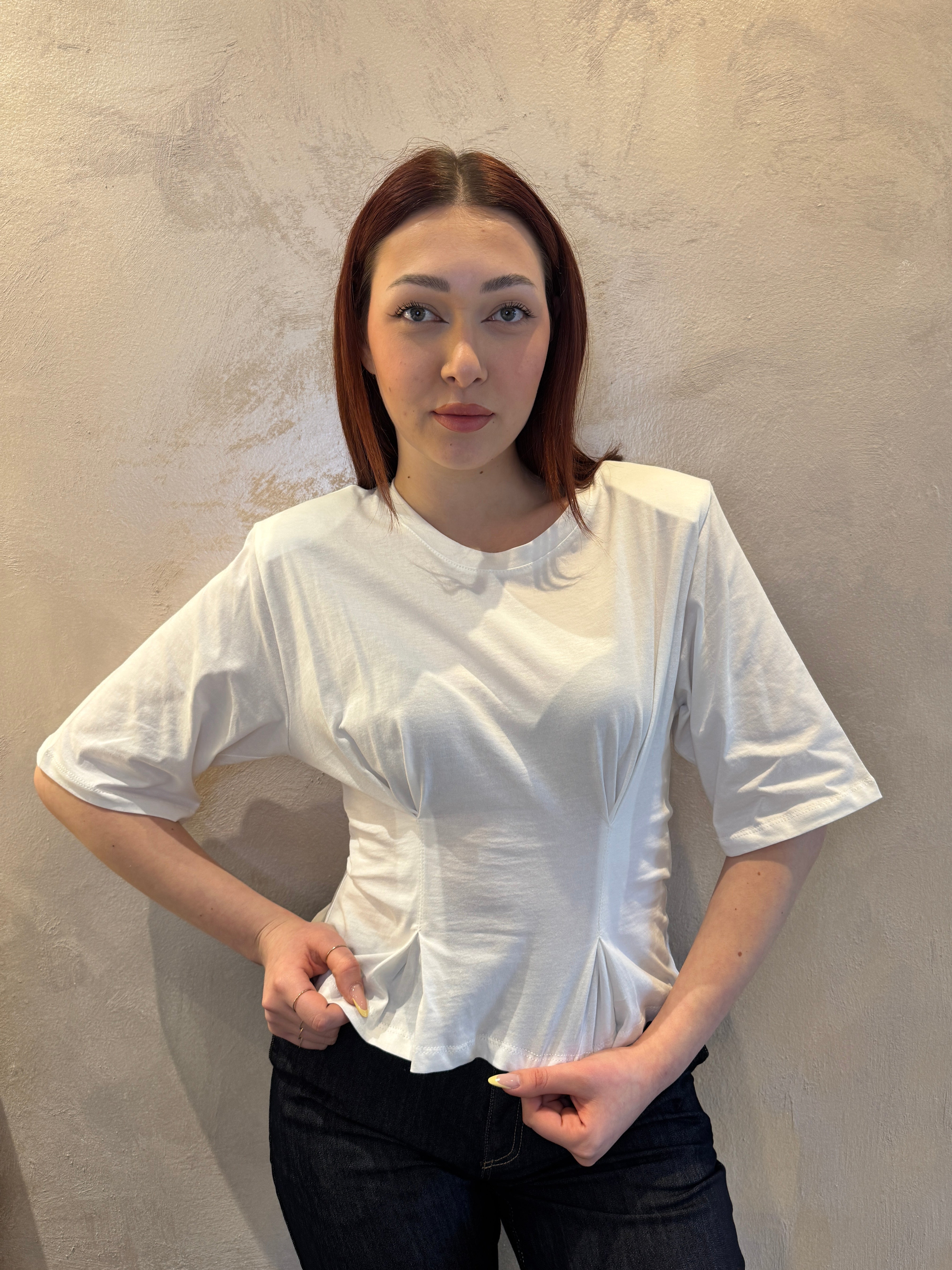 T-shirt pinces e arriccio bianco  - Dixie