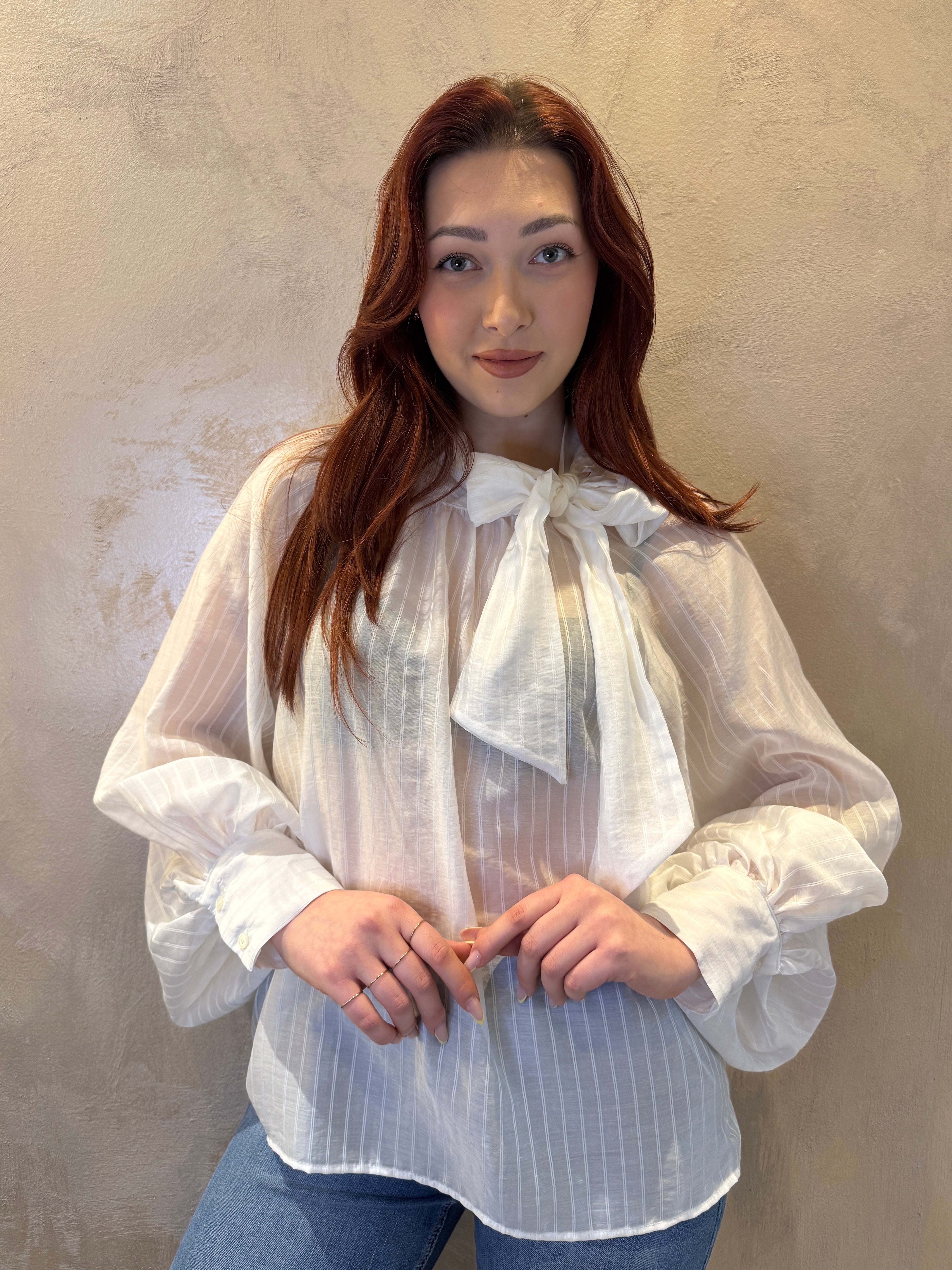 Blusa a righe c/fiocco - Vicolo