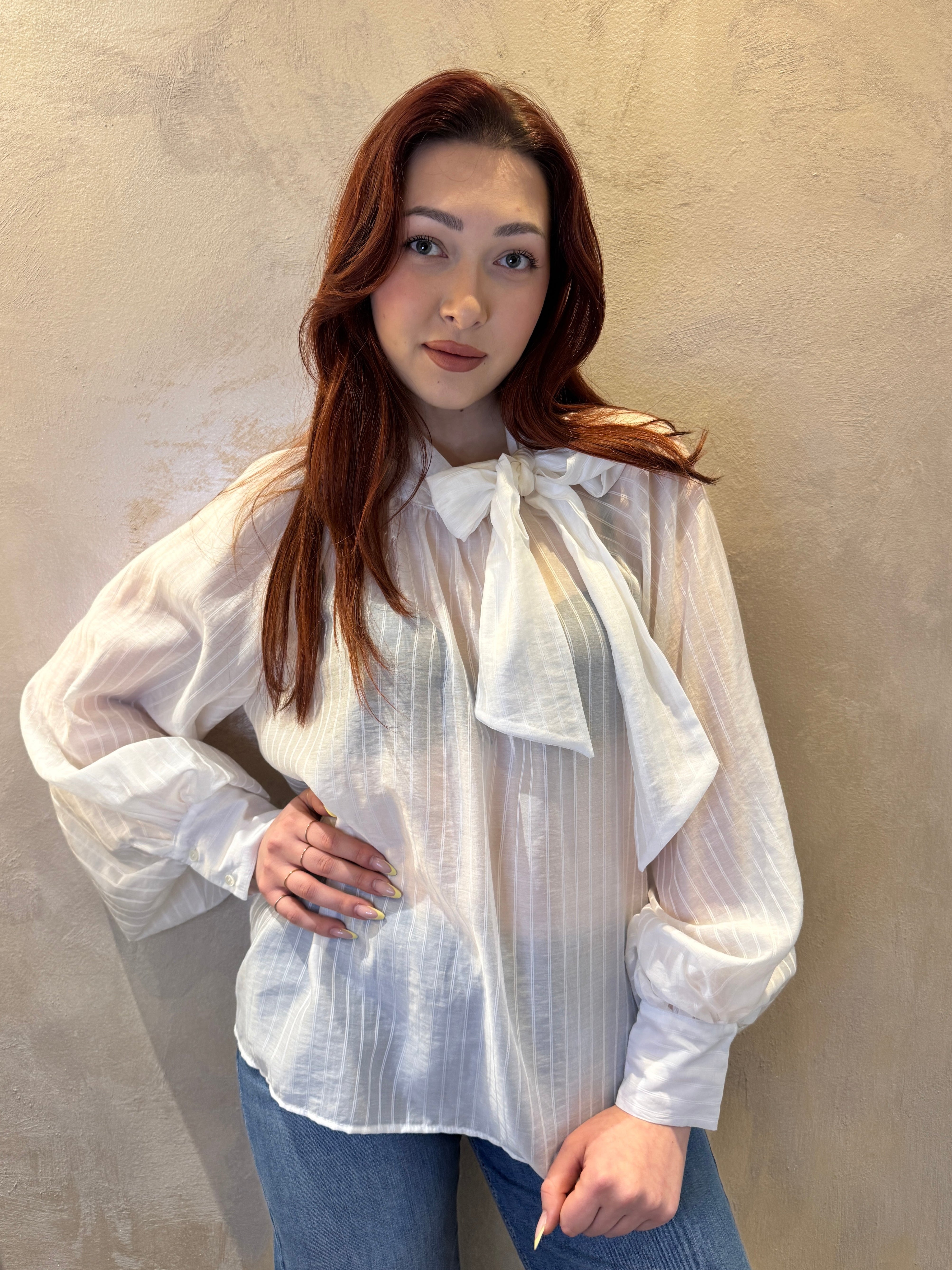 Blusa a righe c/fiocco - Vicolo