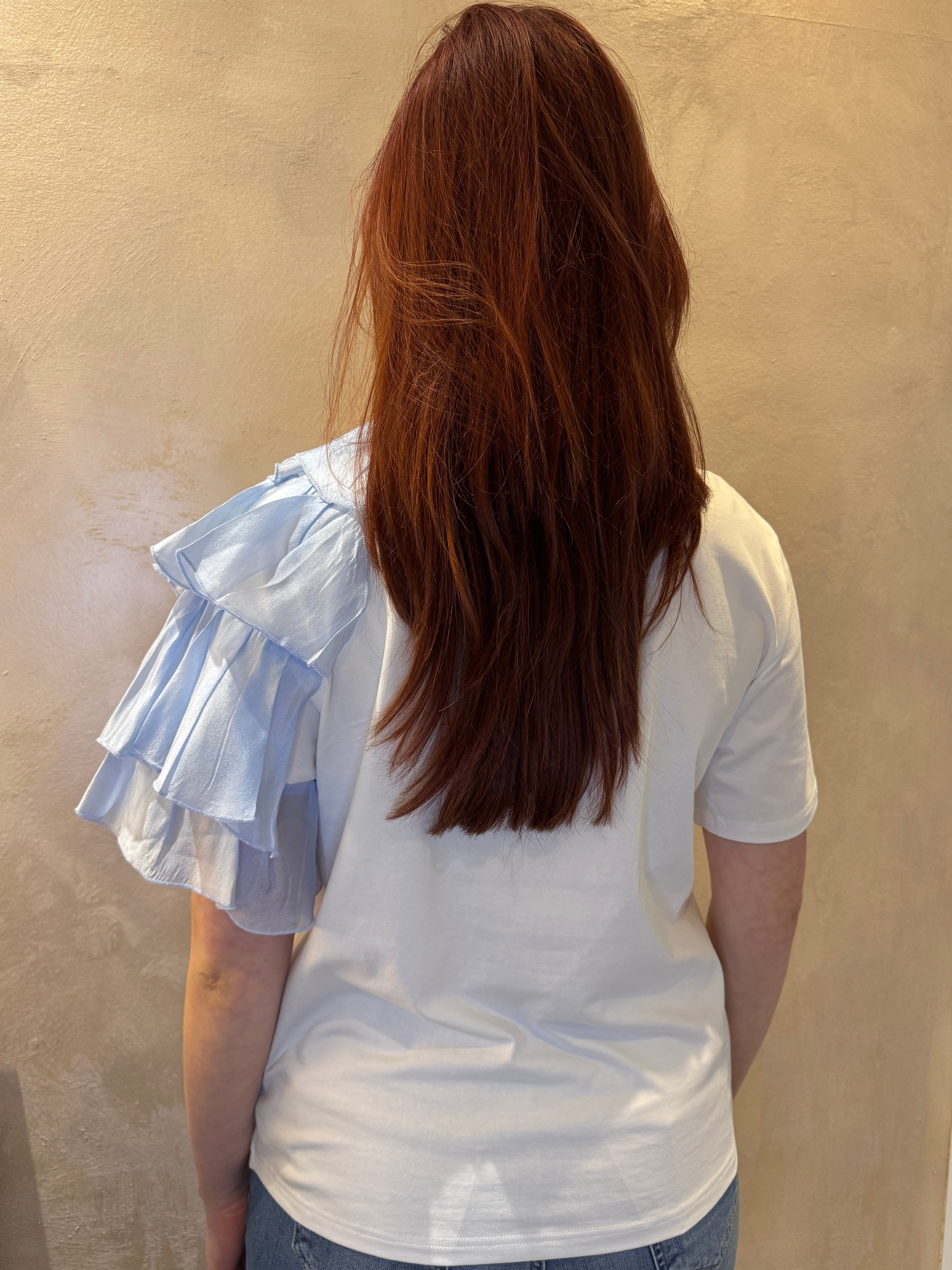 T-shirt c/rouches azzurra - You Decide
