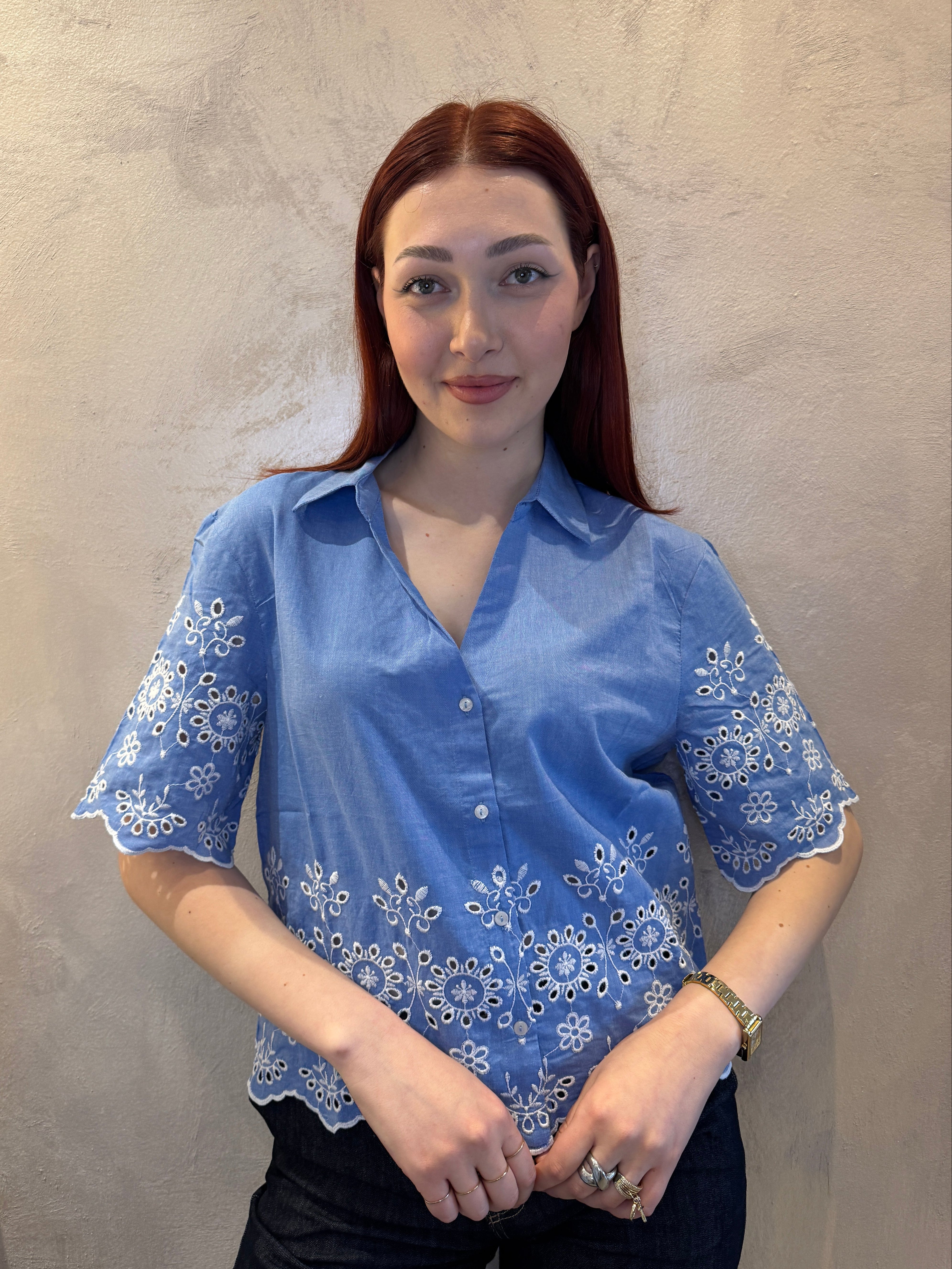 Camicia sangallo azzurro - JDY