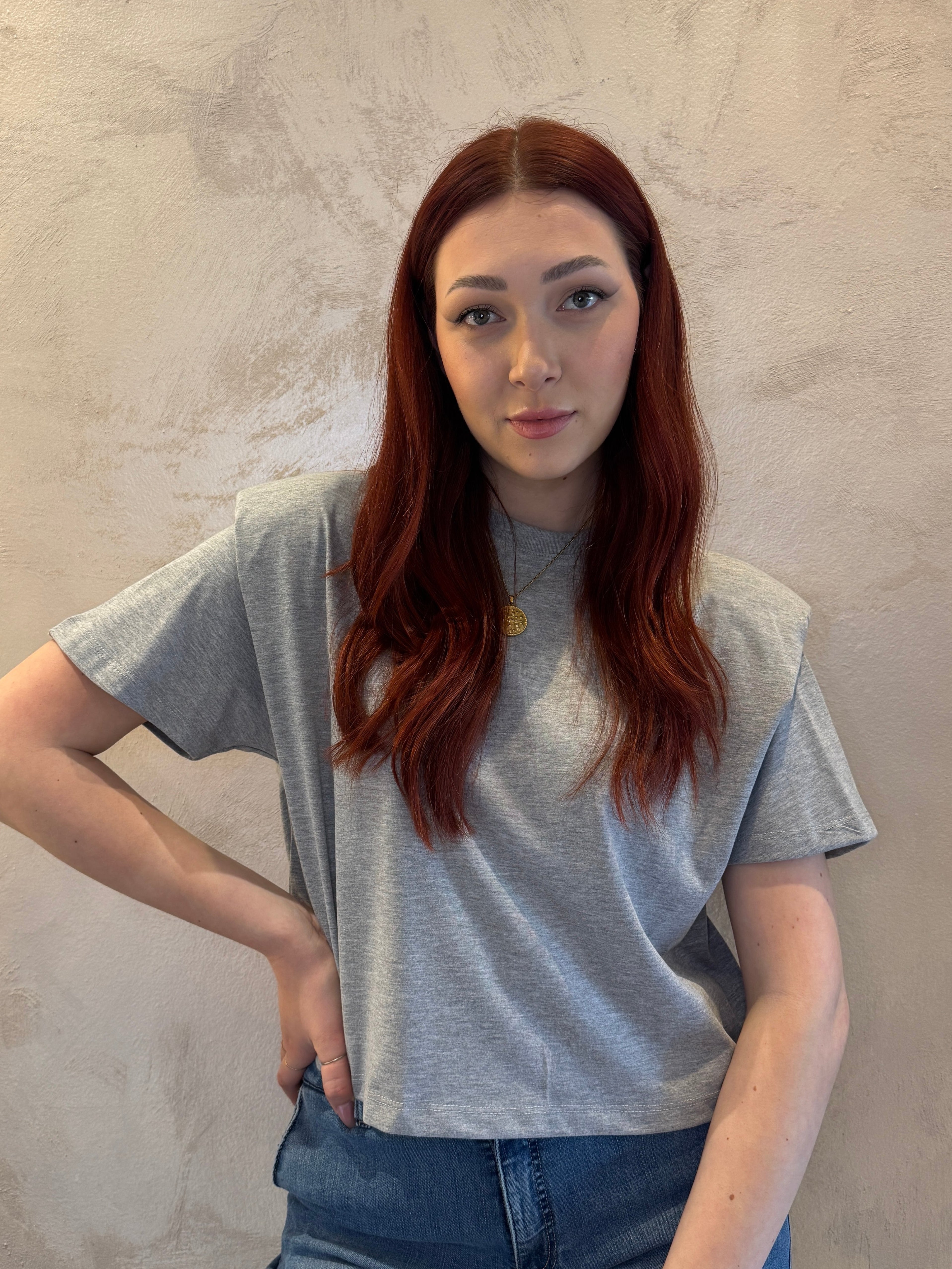 T-shirt spalline imbottite grigio - Dixie