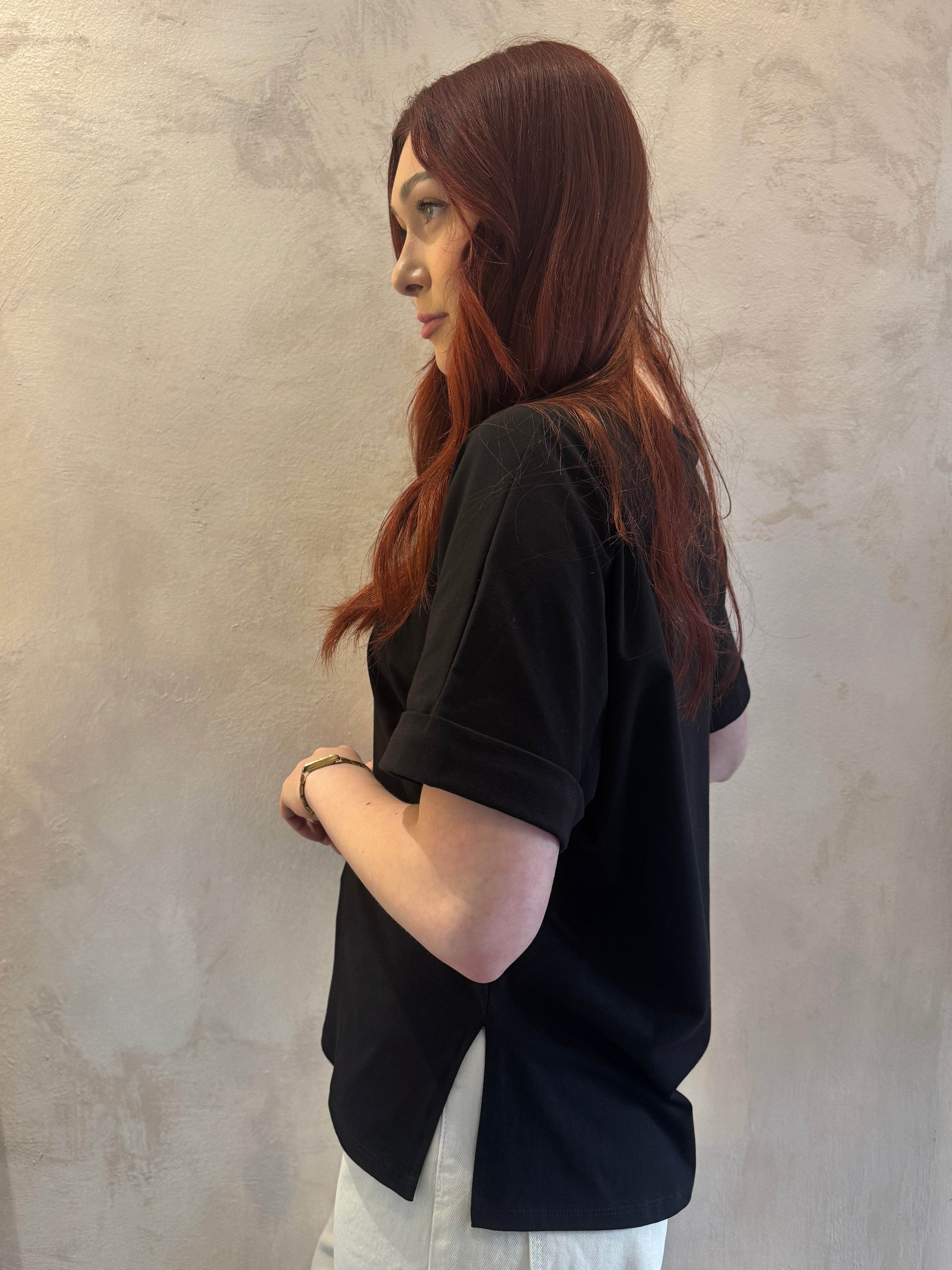 T-shirt nero fit over - VYNEA