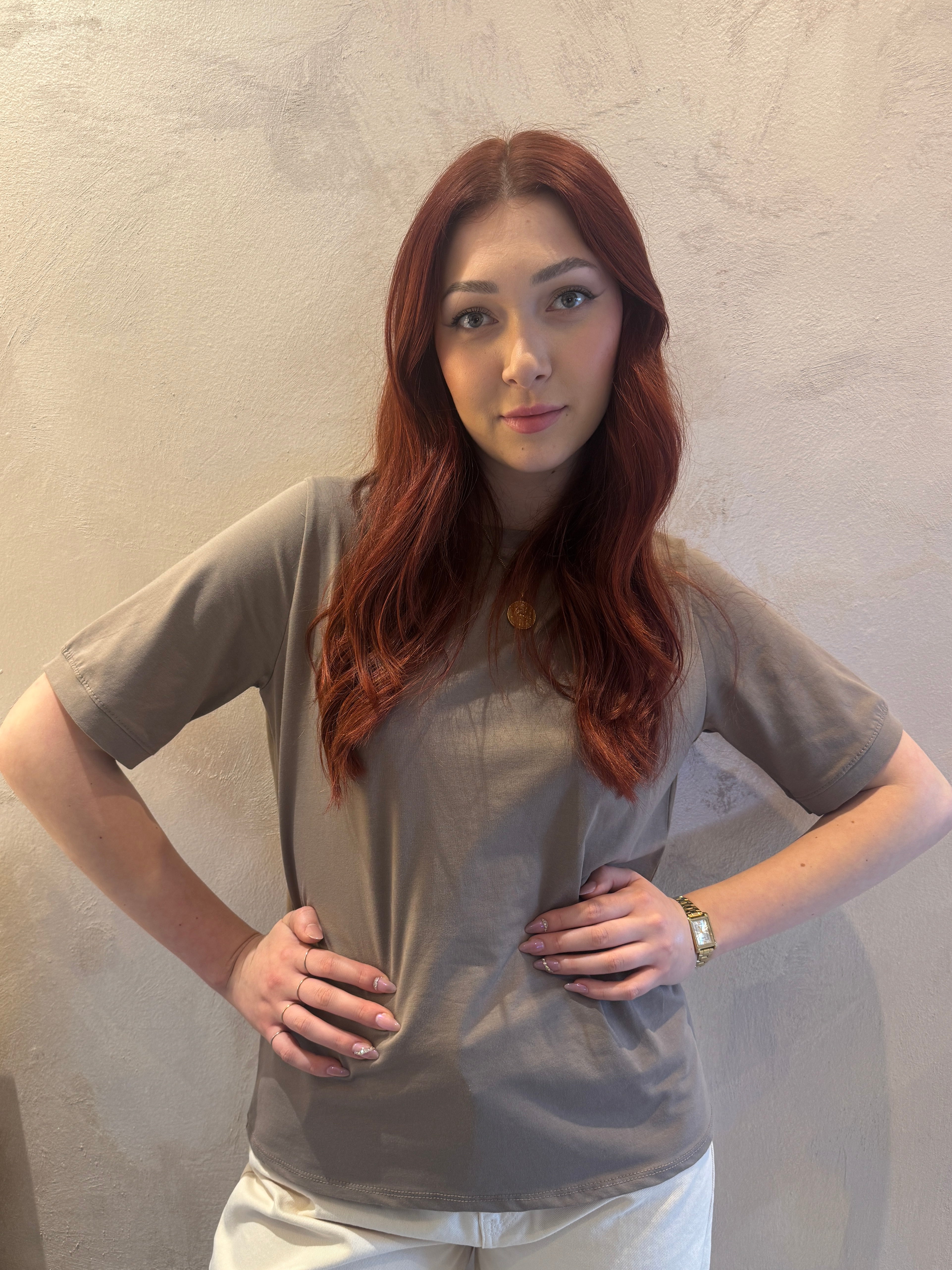 T-shirt color tortora fit regular - VYNEA